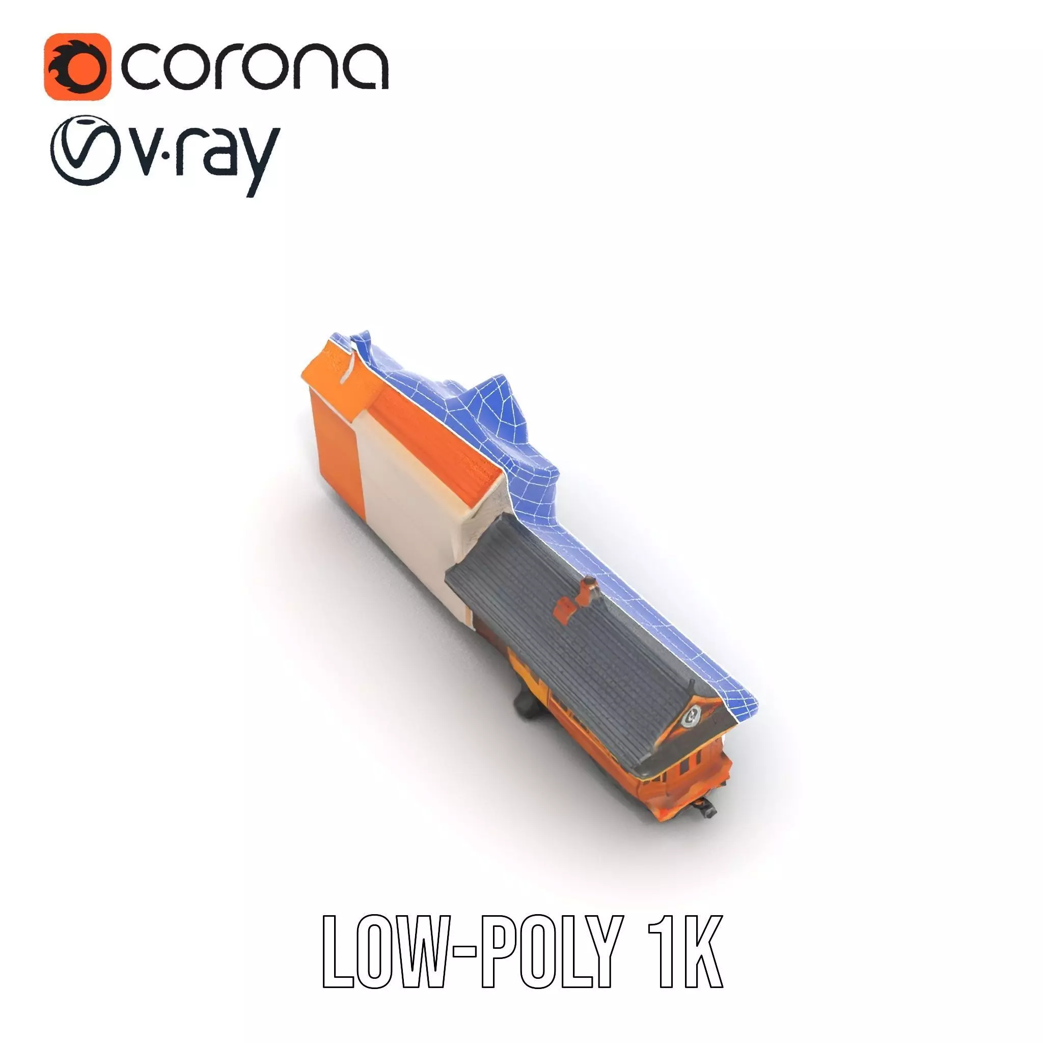 Vintage Train Station model pack Low-poly 3D model_19