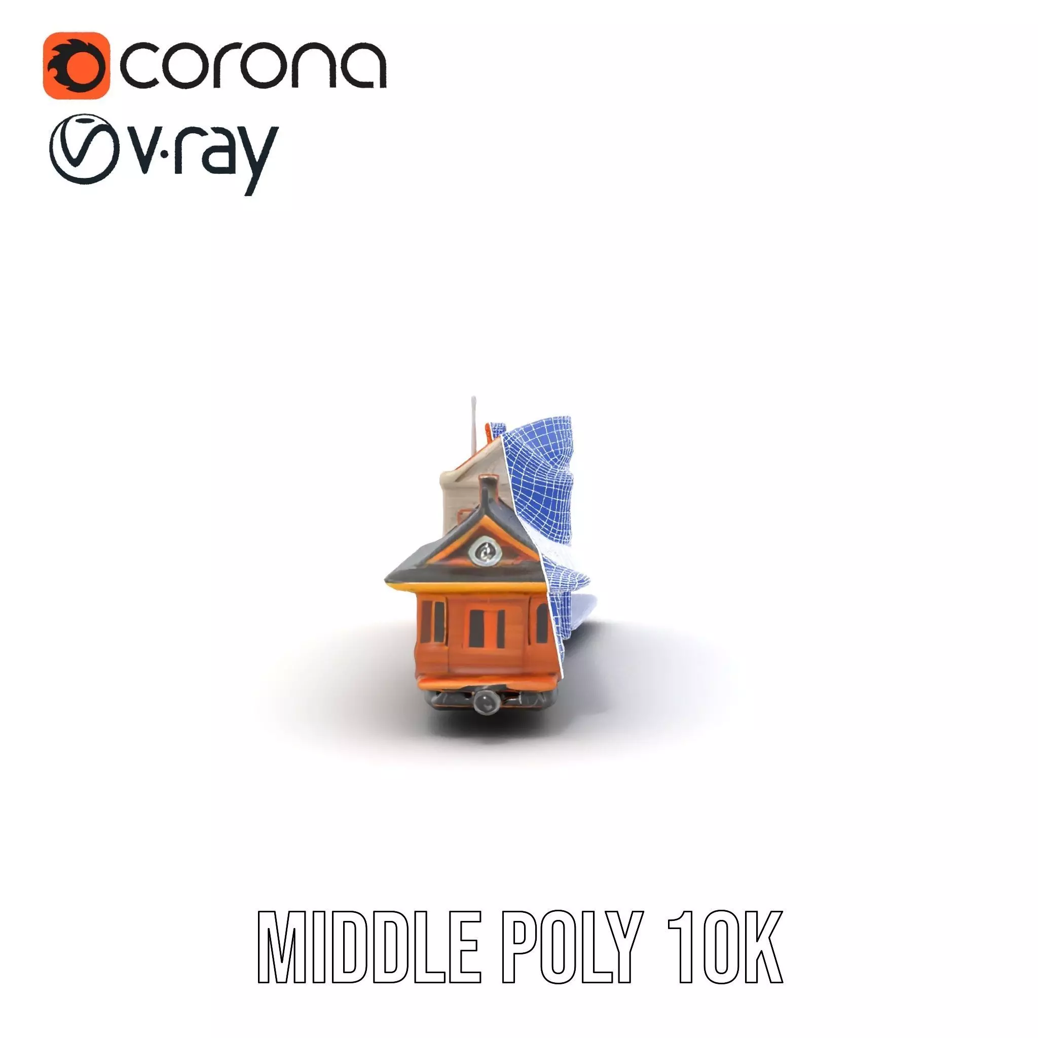 Vintage Train Station model pack Low-poly 3D model_21