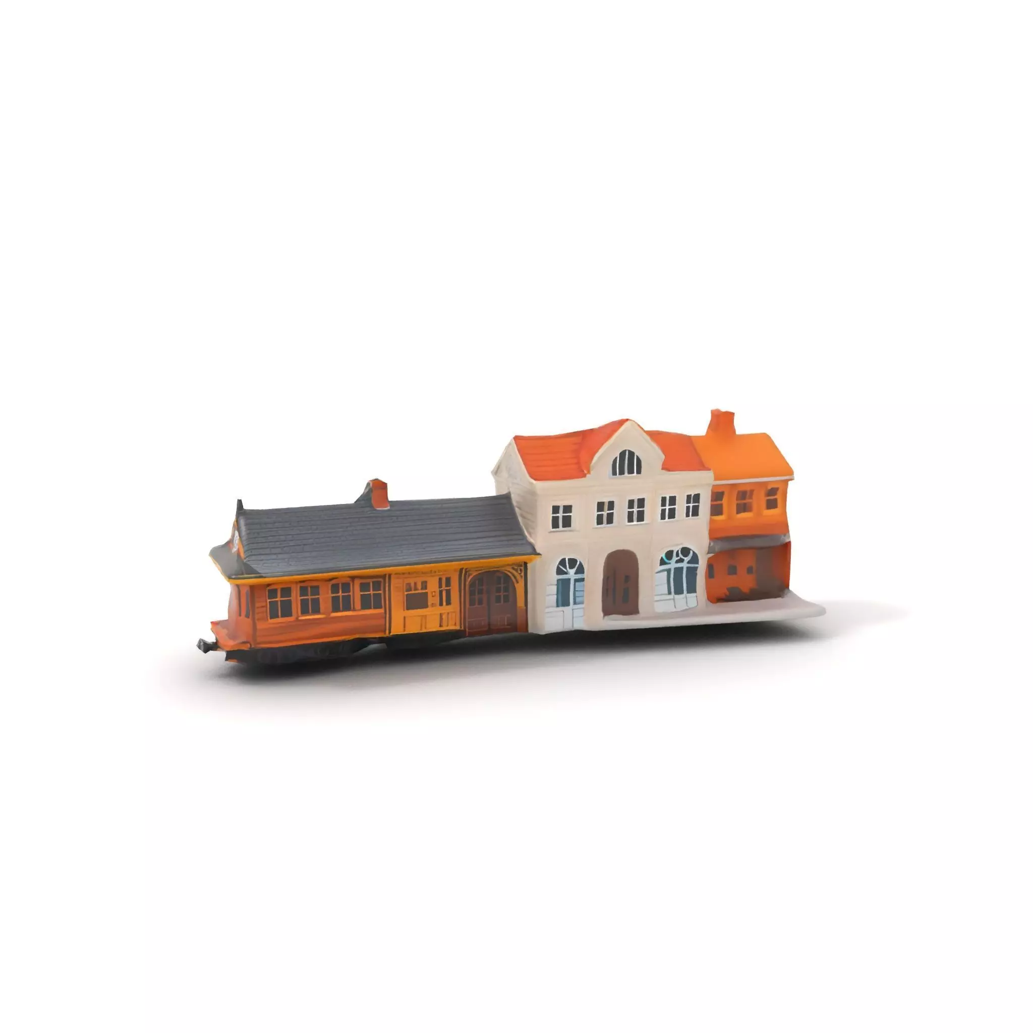 Vintage Train Station model pack Low-poly 3D model_7