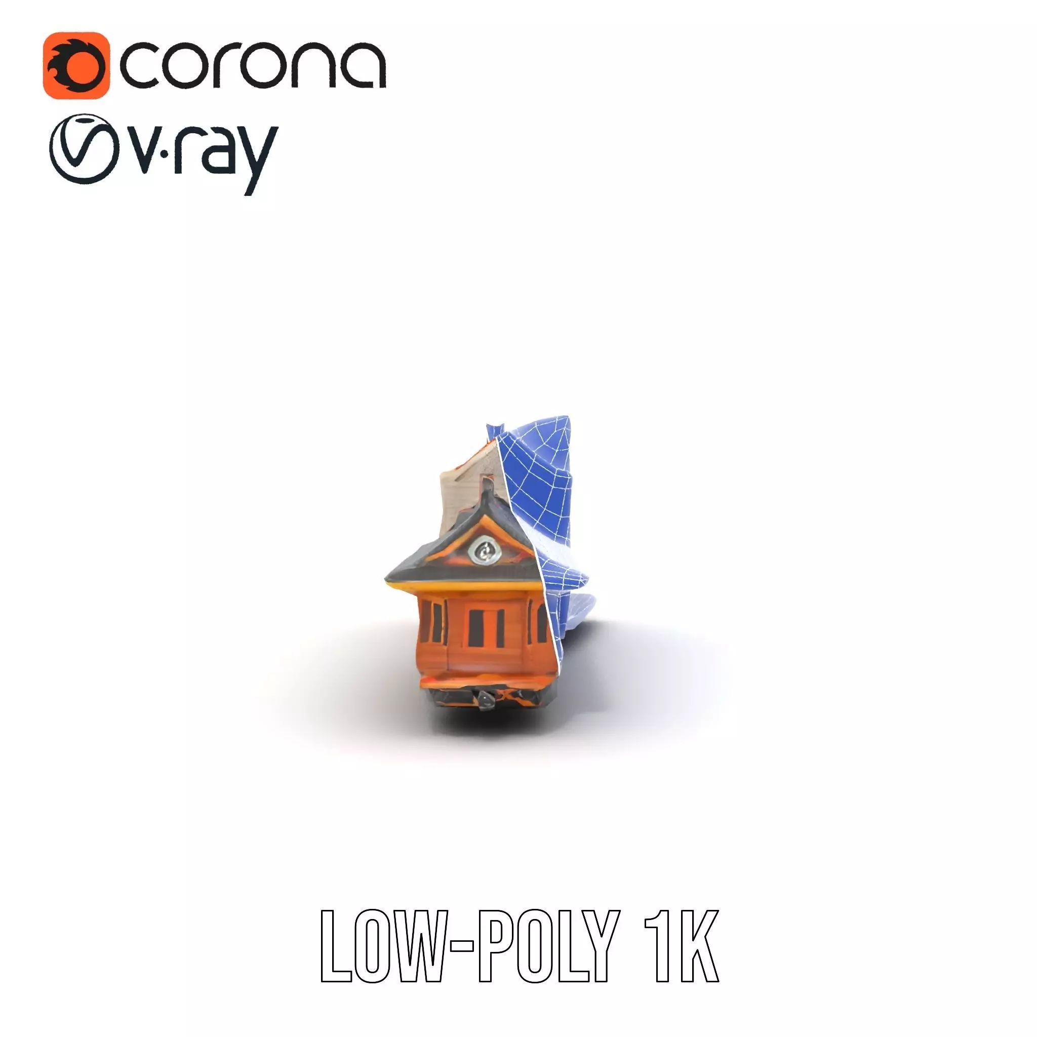 Vintage Train Station model pack Low-poly 3D model_31