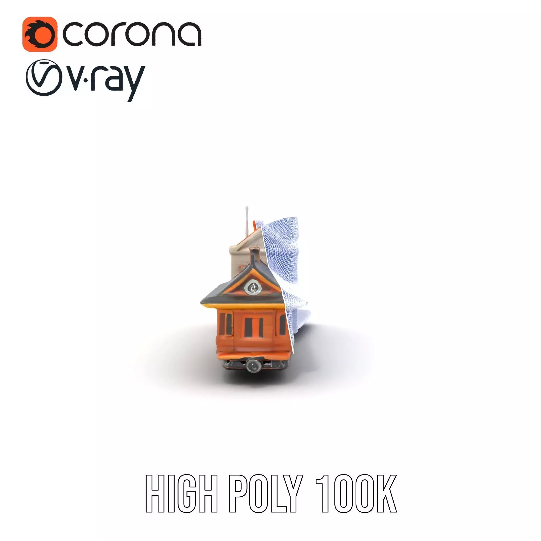 Vintage Train Station model pack Low-poly 3D model_32