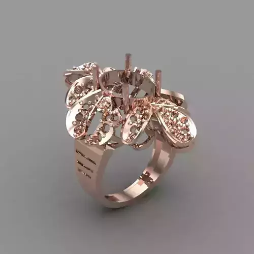 Diamond ring Jewelry Cocktail Ring 3D print model