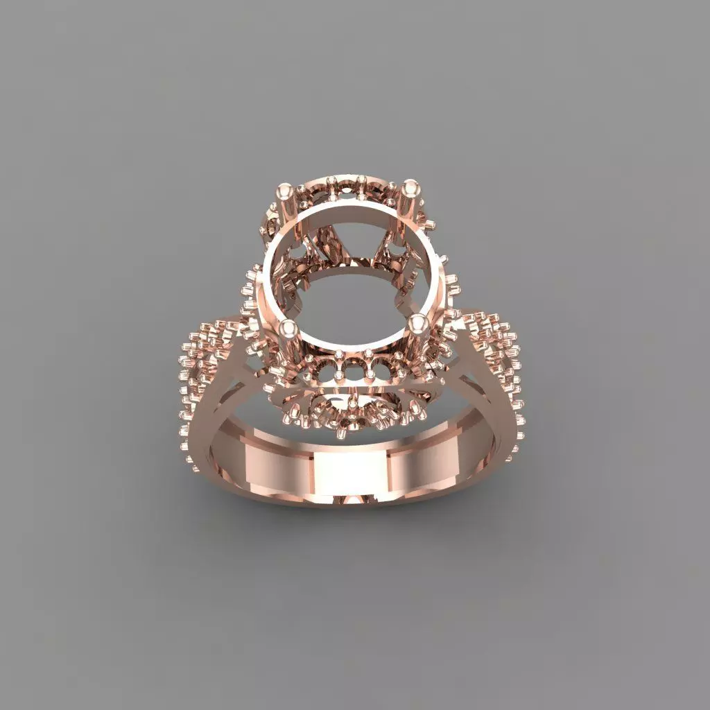 Diamond ring Jewelry Cocktail Ring 3D print model 3D print model_0