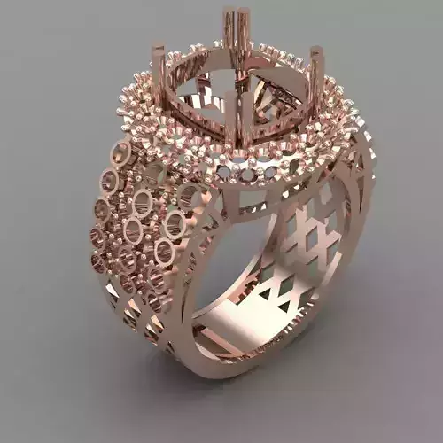 Diamond ring Jewelry Cocktail Ring 3D print model