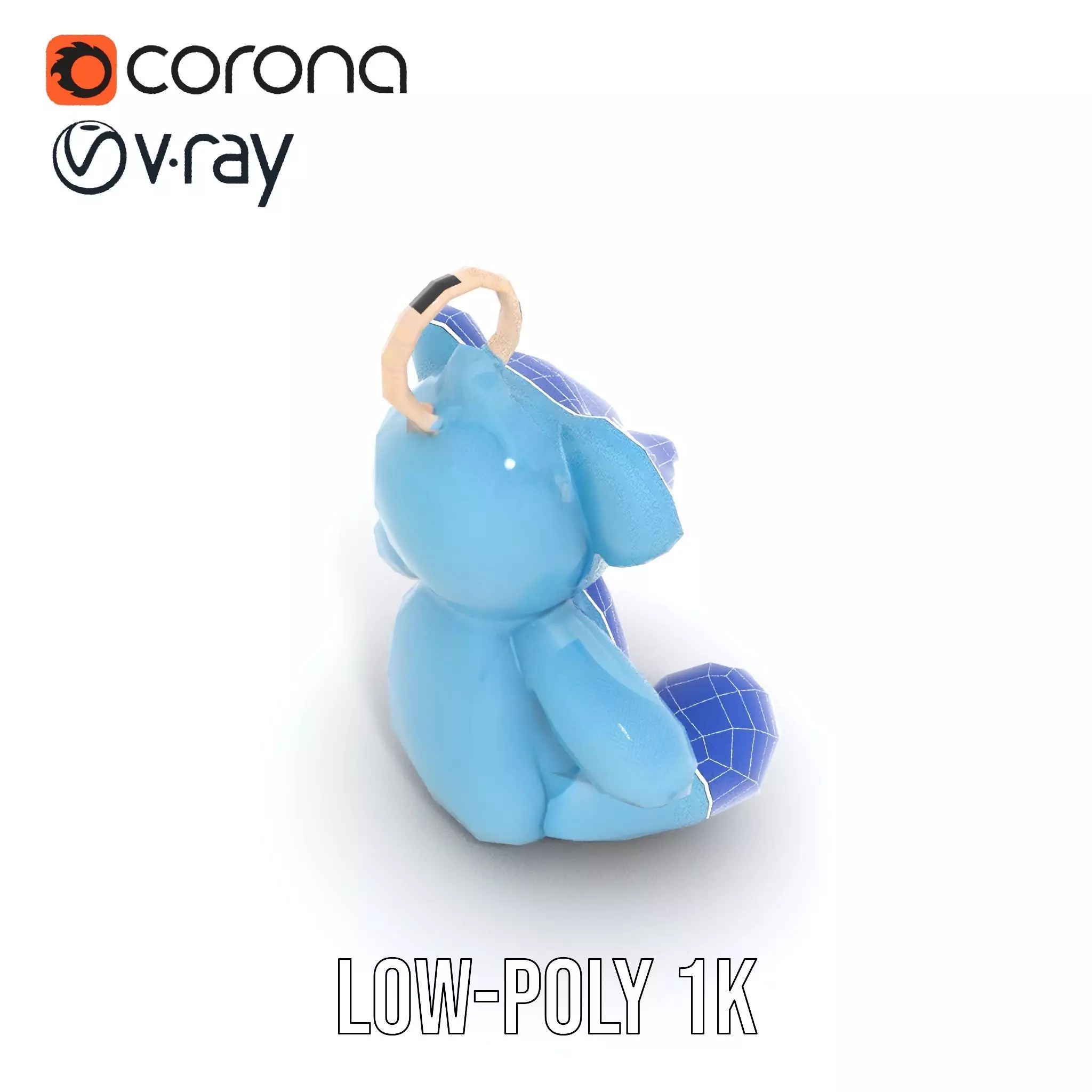 Blue Plush Teddy model pack Low-poly 3D model_27