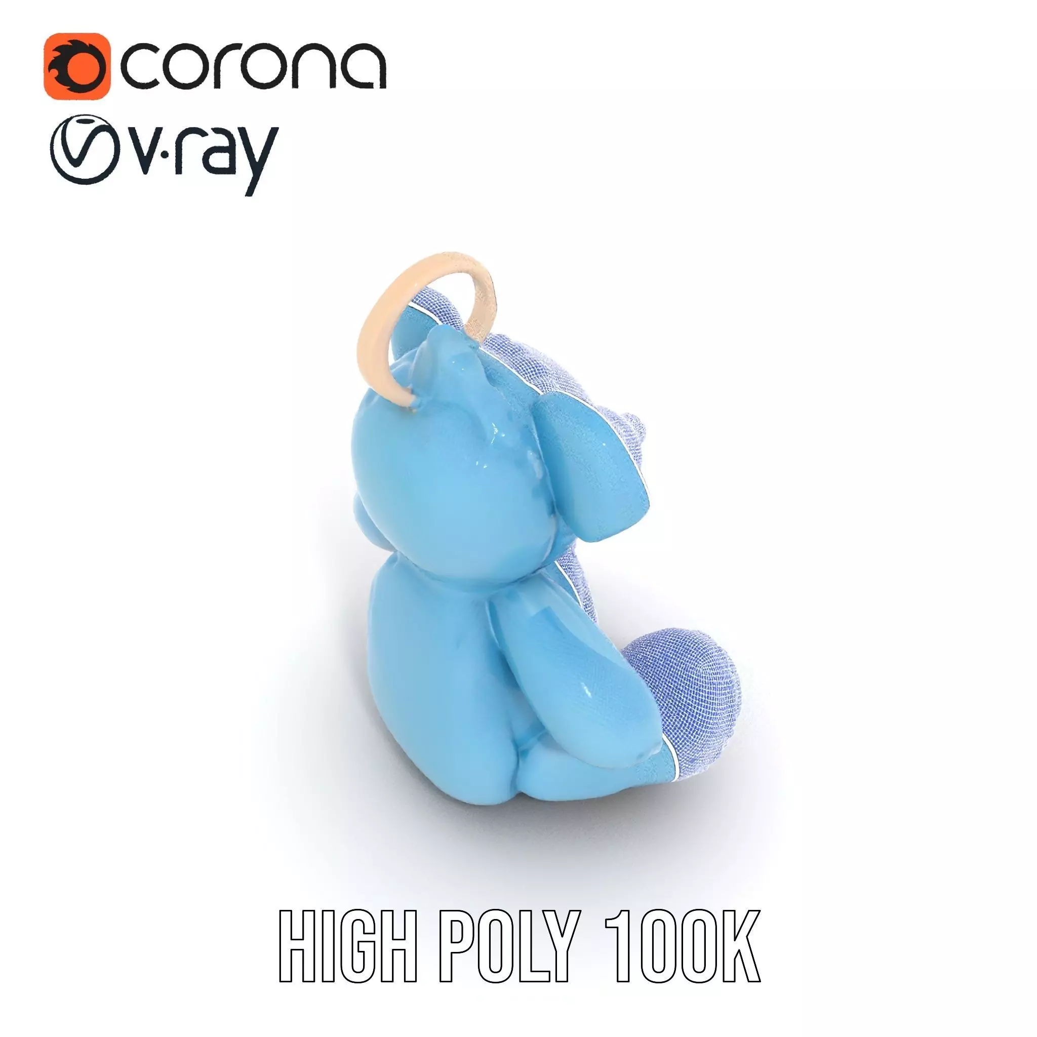 Blue Plush Teddy model pack Low-poly 3D model_32