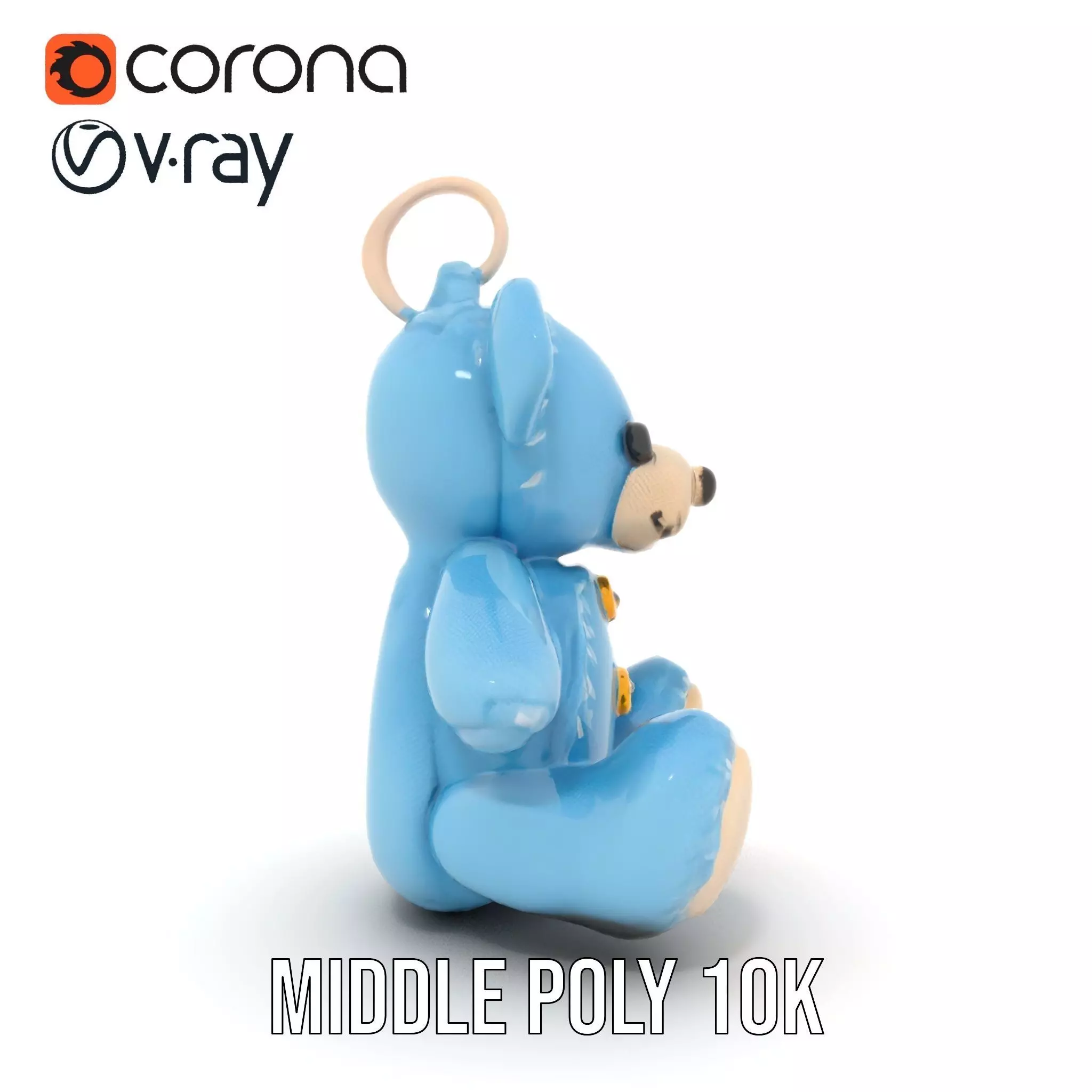 Blue Plush Teddy model pack Low-poly 3D model_13