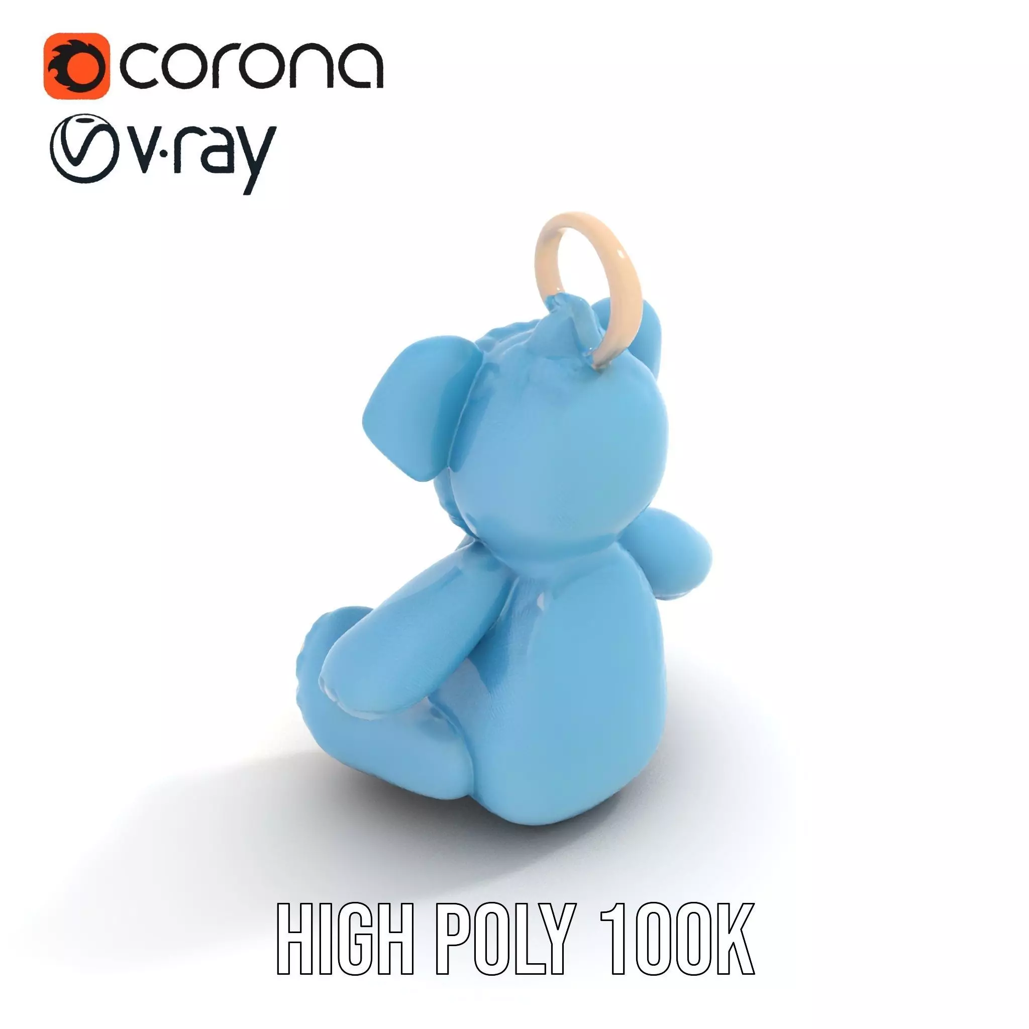 Blue Plush Teddy model pack Low-poly 3D model_15