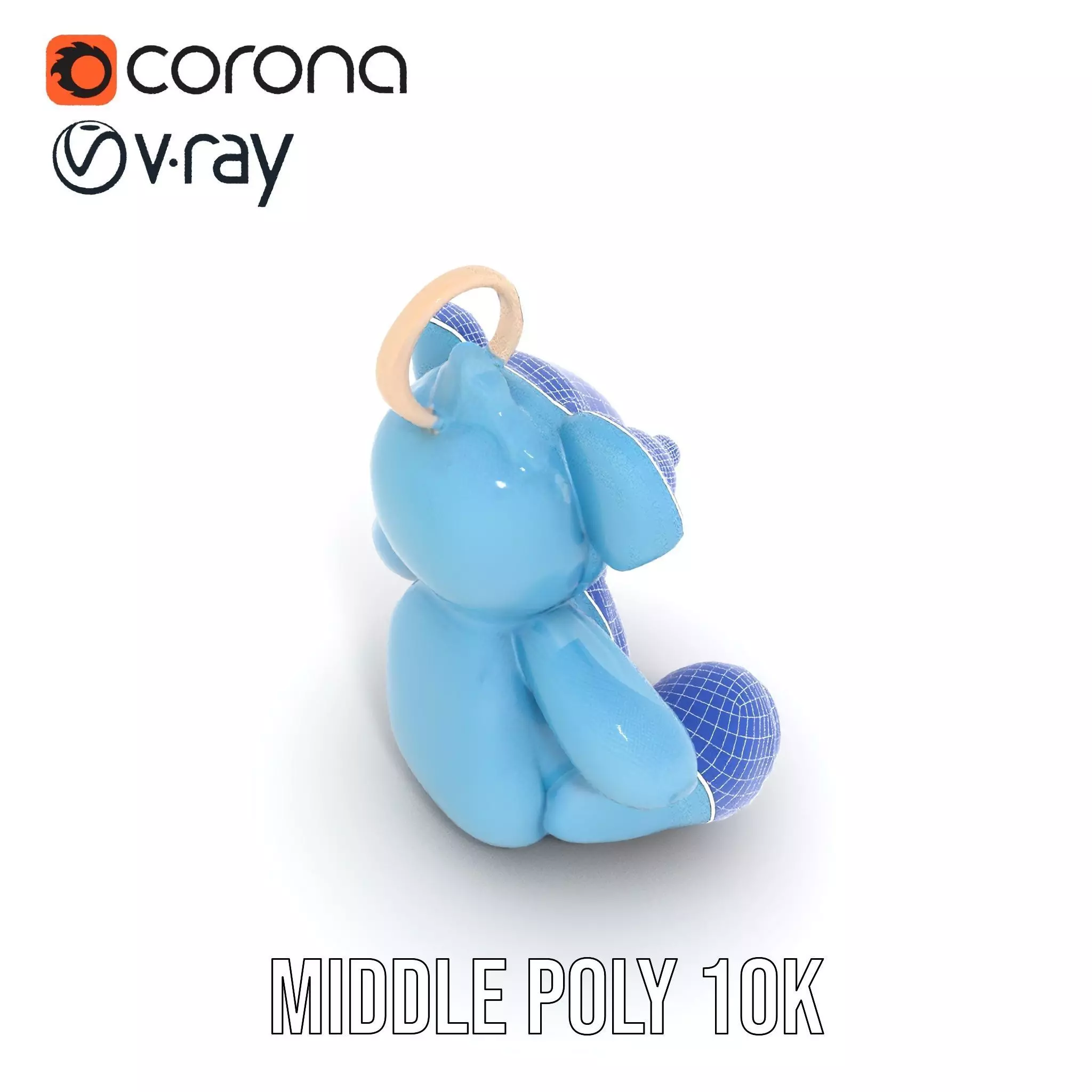 Blue Plush Teddy model pack Low-poly 3D model_11