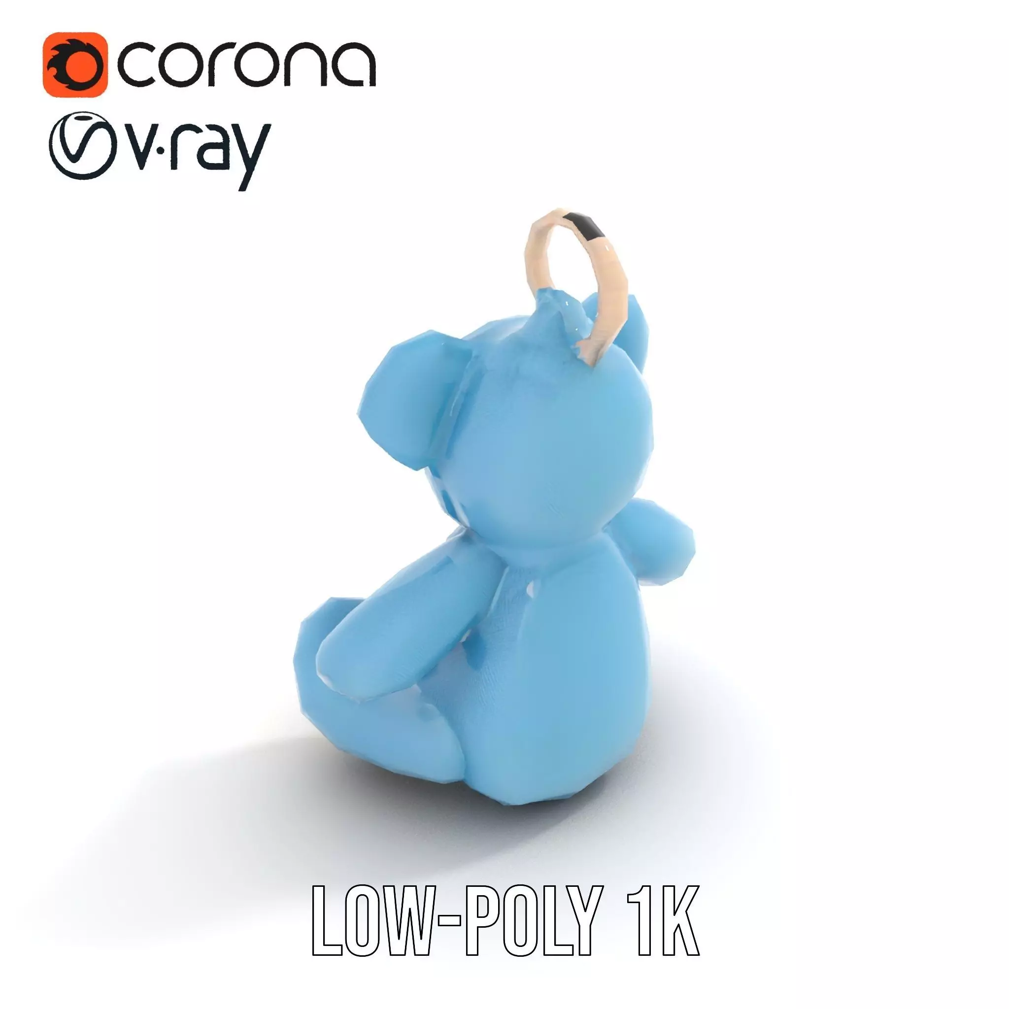 Blue Plush Teddy model pack Low-poly 3D model_14