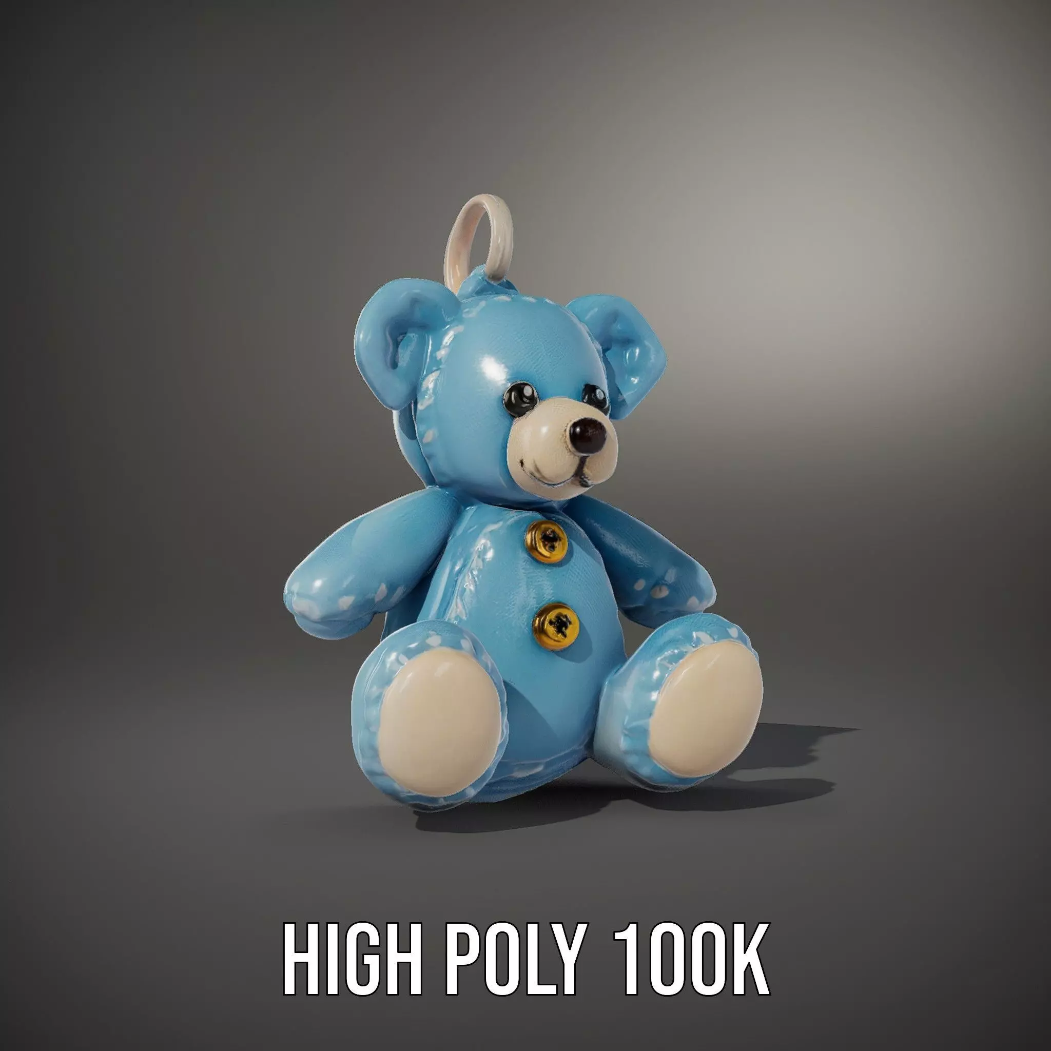 Blue Plush Teddy model pack Low-poly 3D model_10