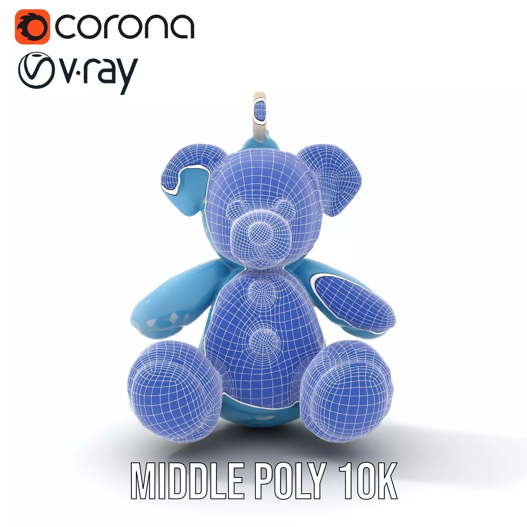 Blue Plush Teddy model pack Low-poly 3D model_29