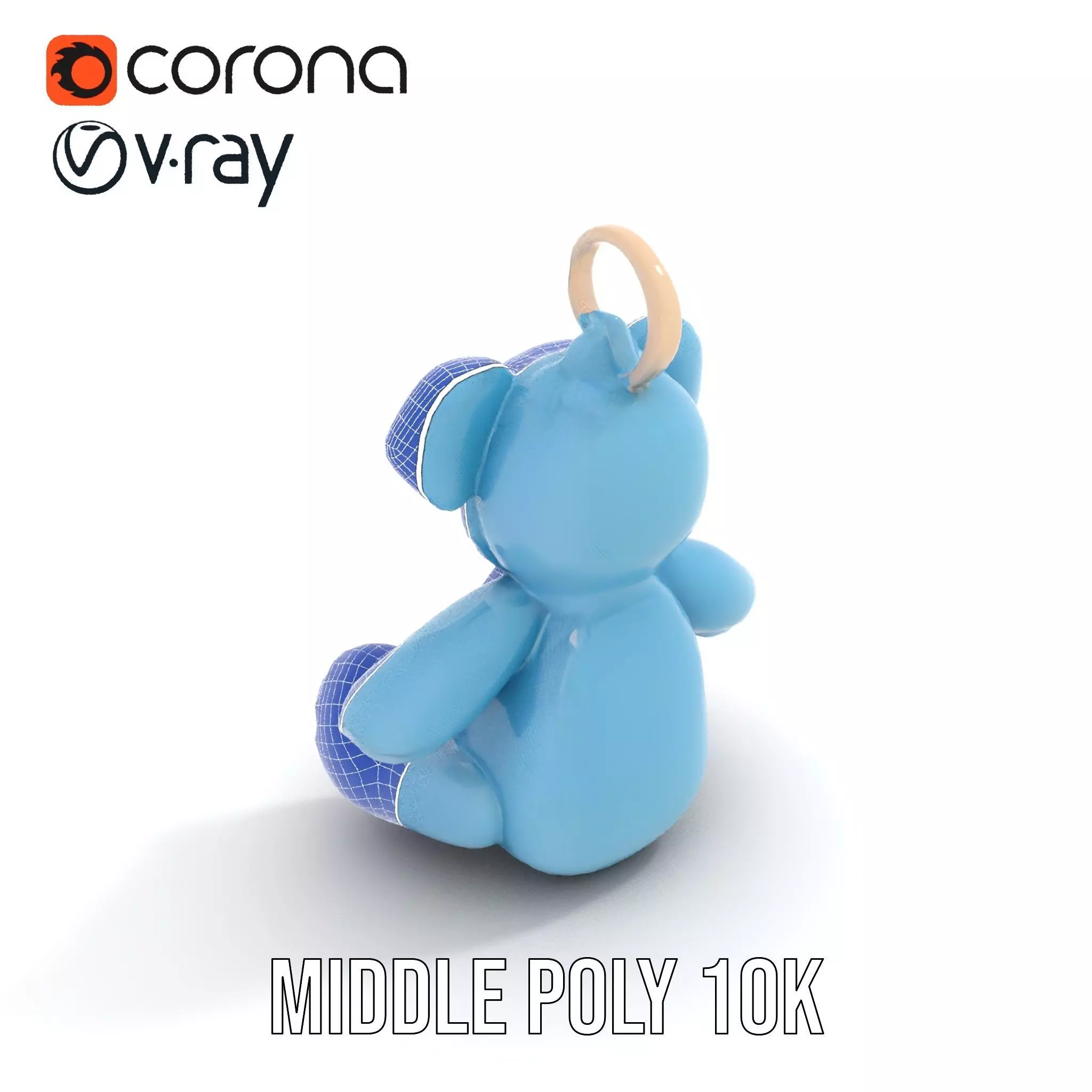 Blue Plush Teddy model pack Low-poly 3D model_18