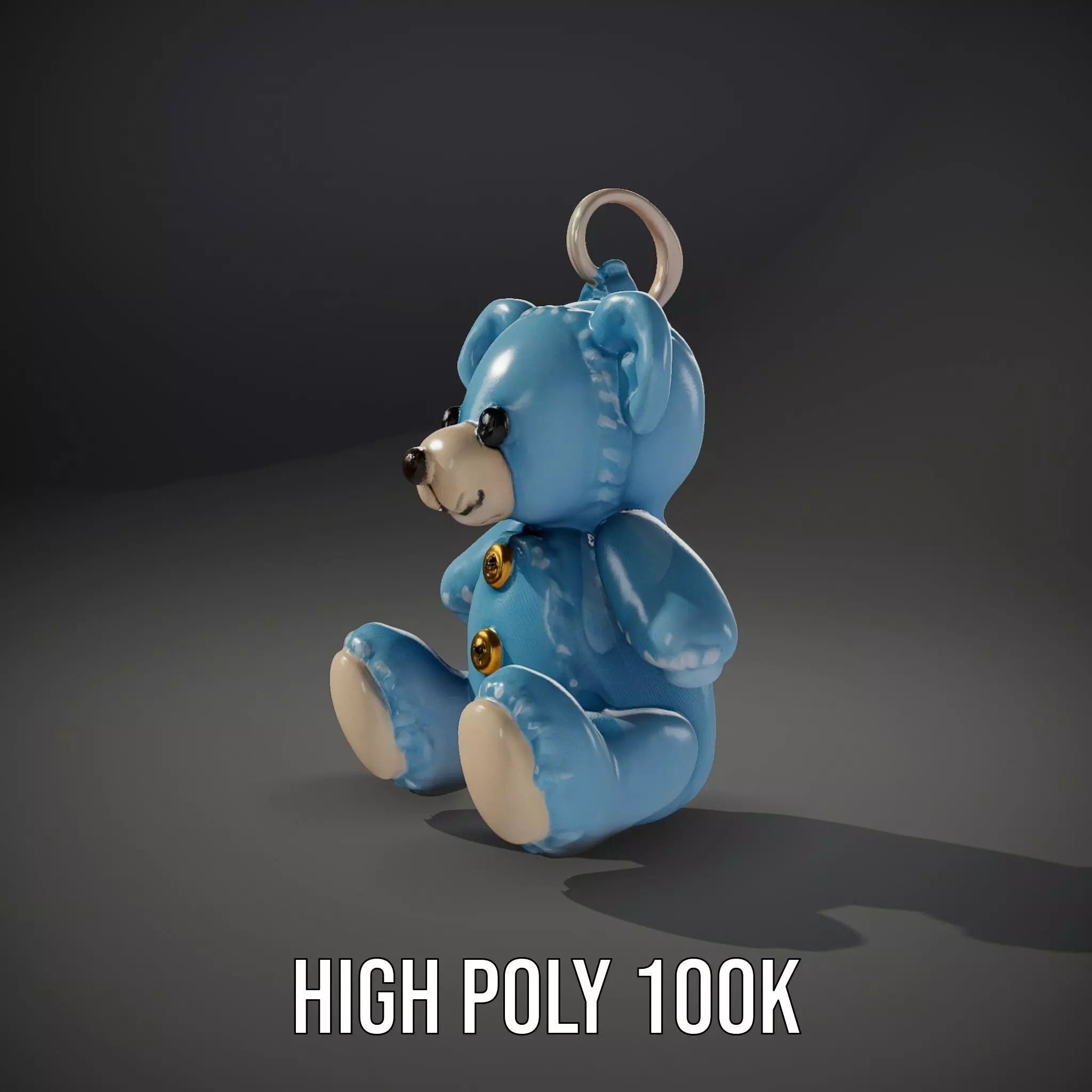 Blue Plush Teddy model pack Low-poly 3D model_8