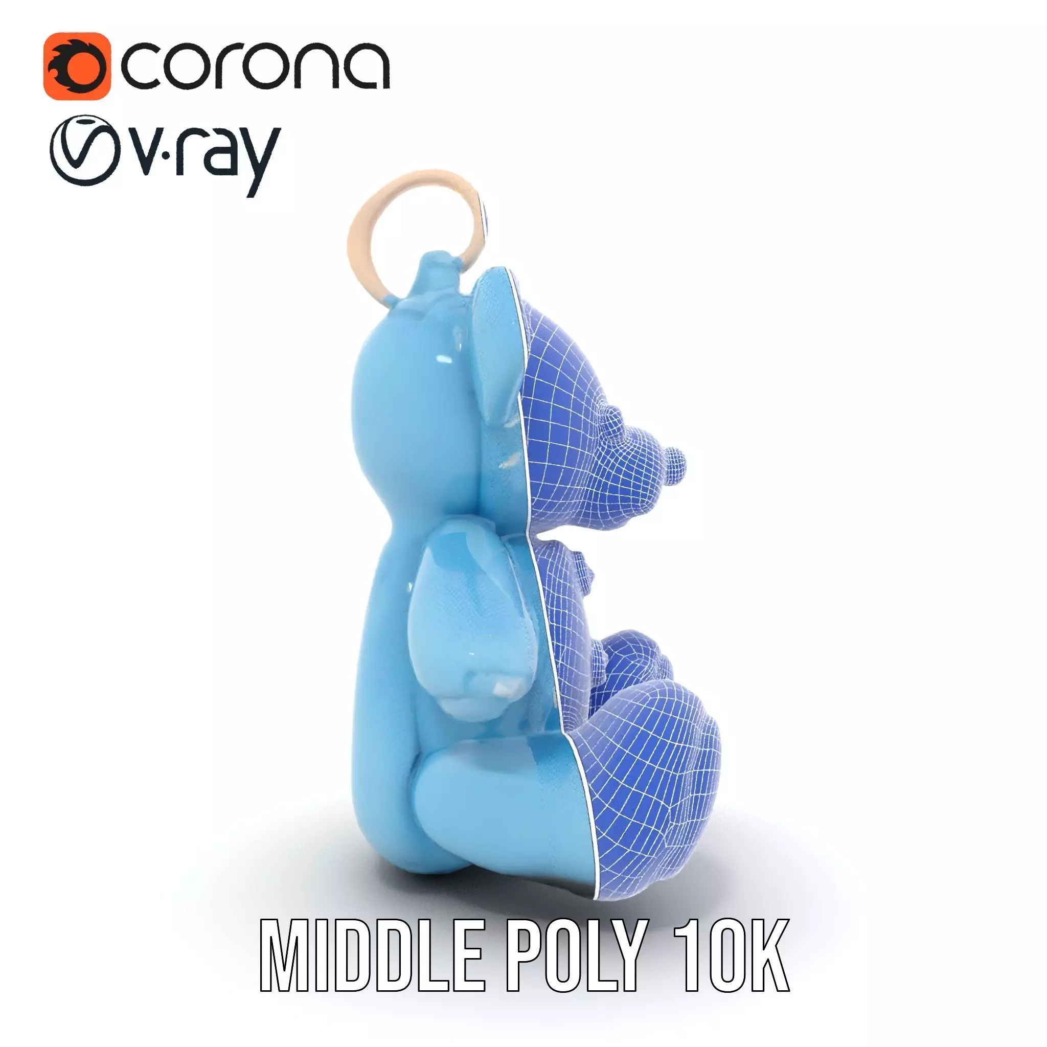 Blue Plush Teddy model pack Low-poly 3D model_24