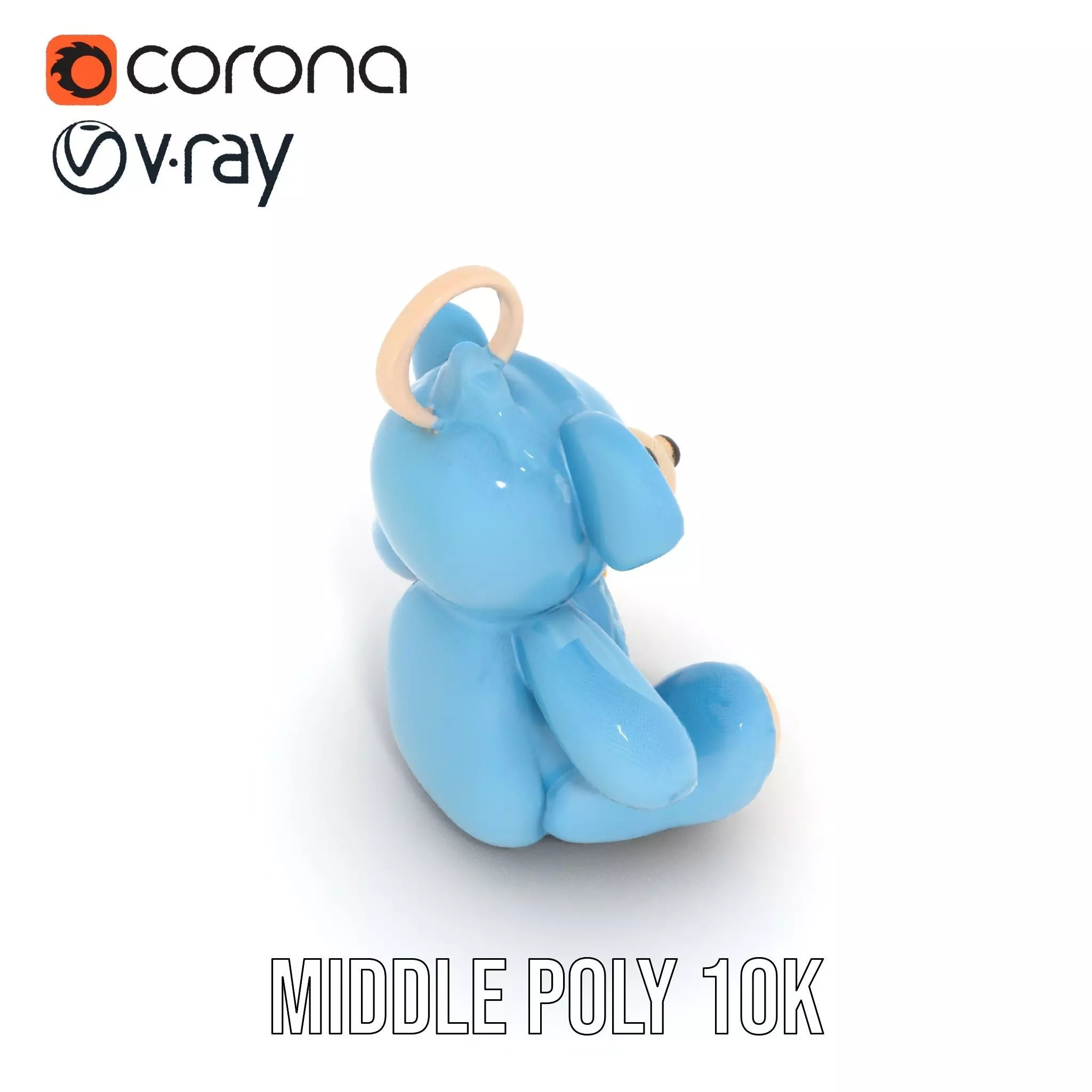 Blue Plush Teddy model pack Low-poly 3D model_26