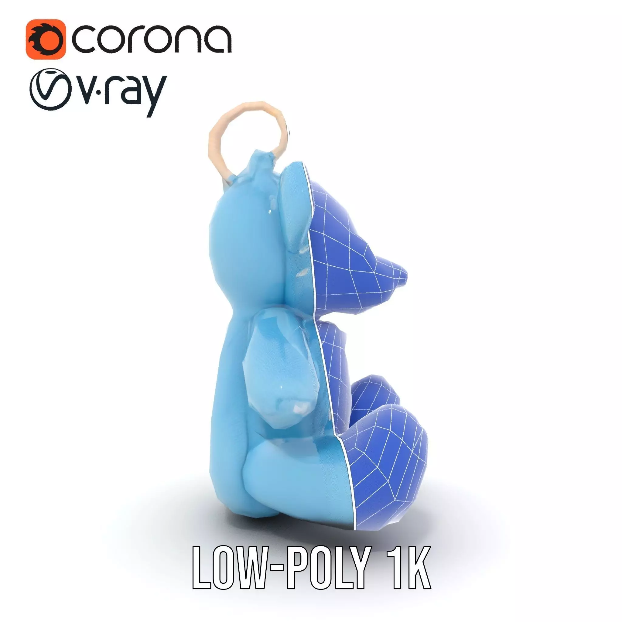 Blue Plush Teddy model pack Low-poly 3D model_30