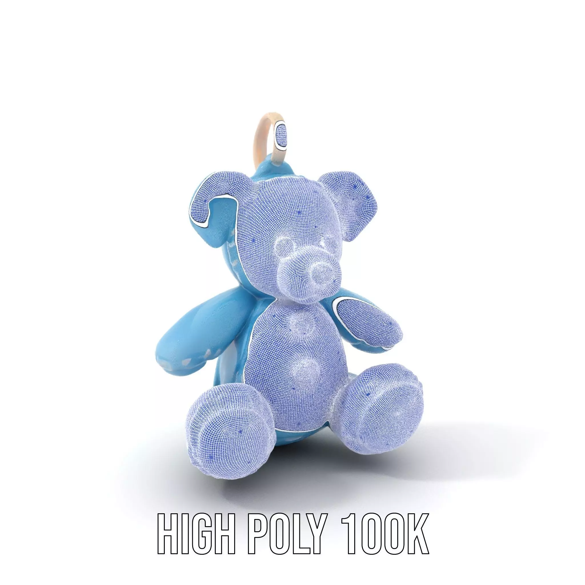 Blue Plush Teddy model pack Low-poly 3D model_4