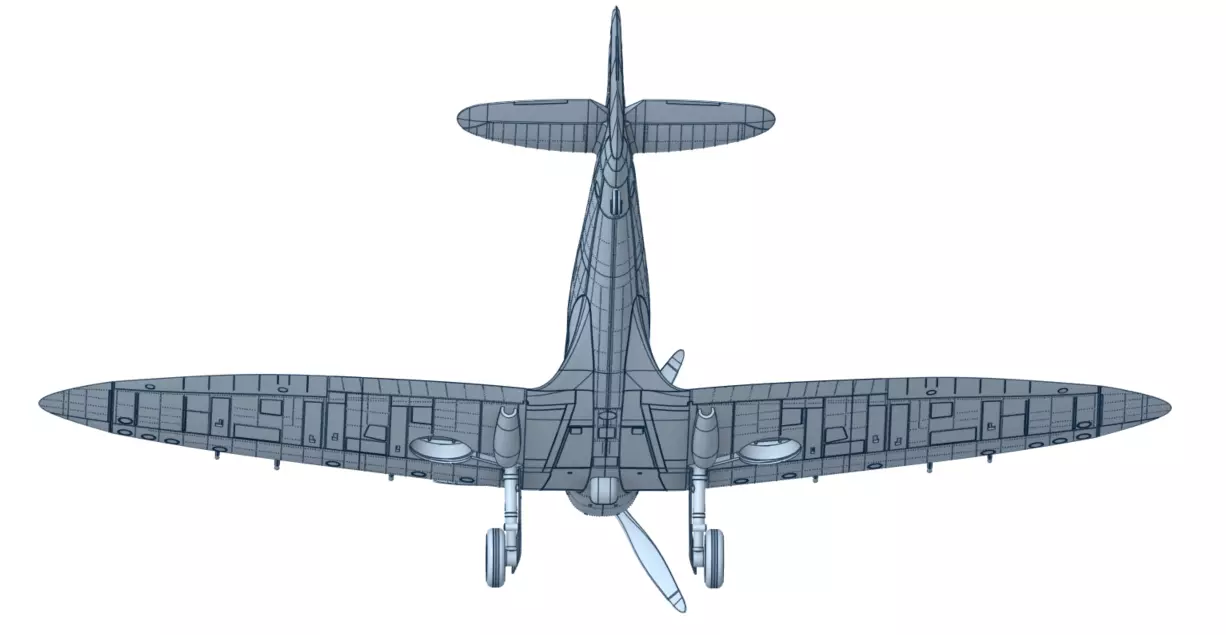 Supermarine Spitfire 1 by 24 Scale 3D Printable Model 3D print model_2