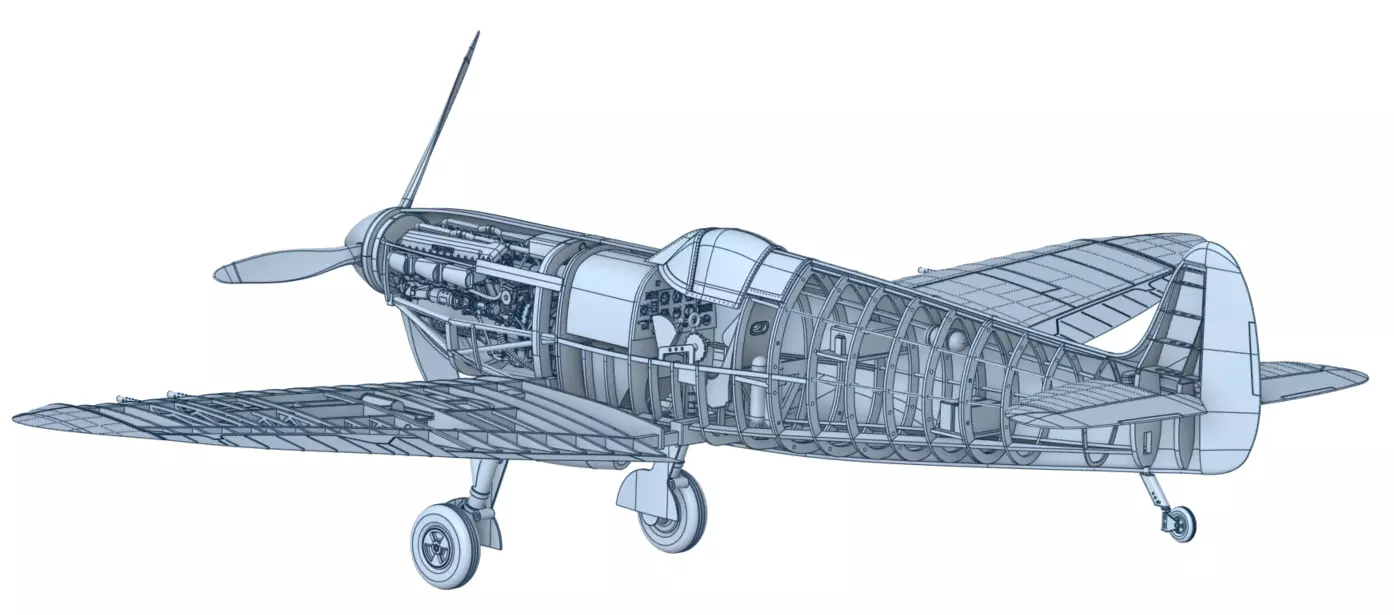 Supermarine Spitfire 1 by 24 Scale 3D Printable Model 3D print model_5