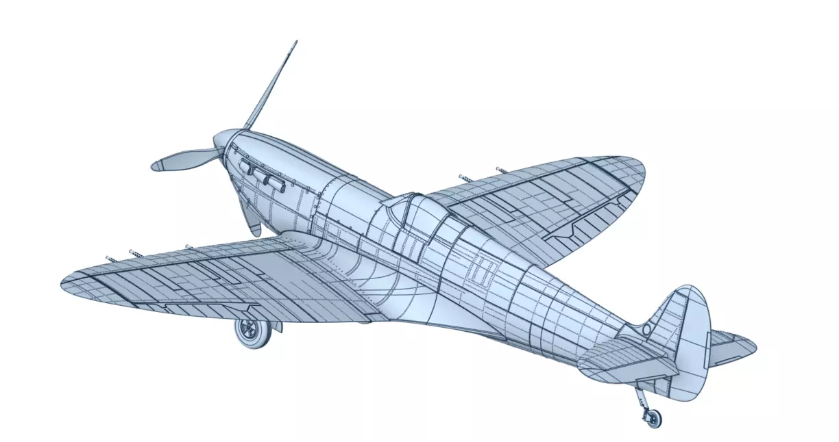 Supermarine Spitfire 1 by 24 Scale 3D Printable Model 3D print model_0