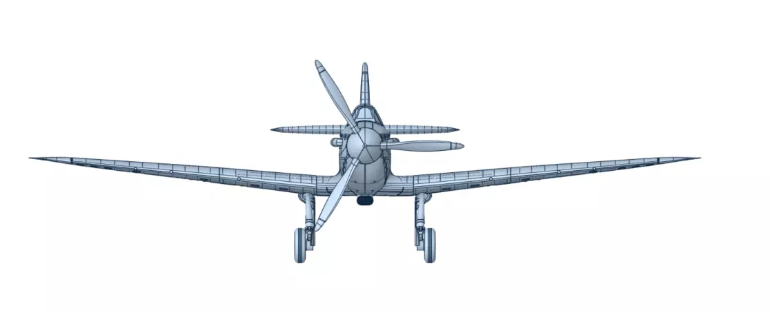 Supermarine Spitfire 1 by 24 Scale 3D Printable Model 3D print model_3
