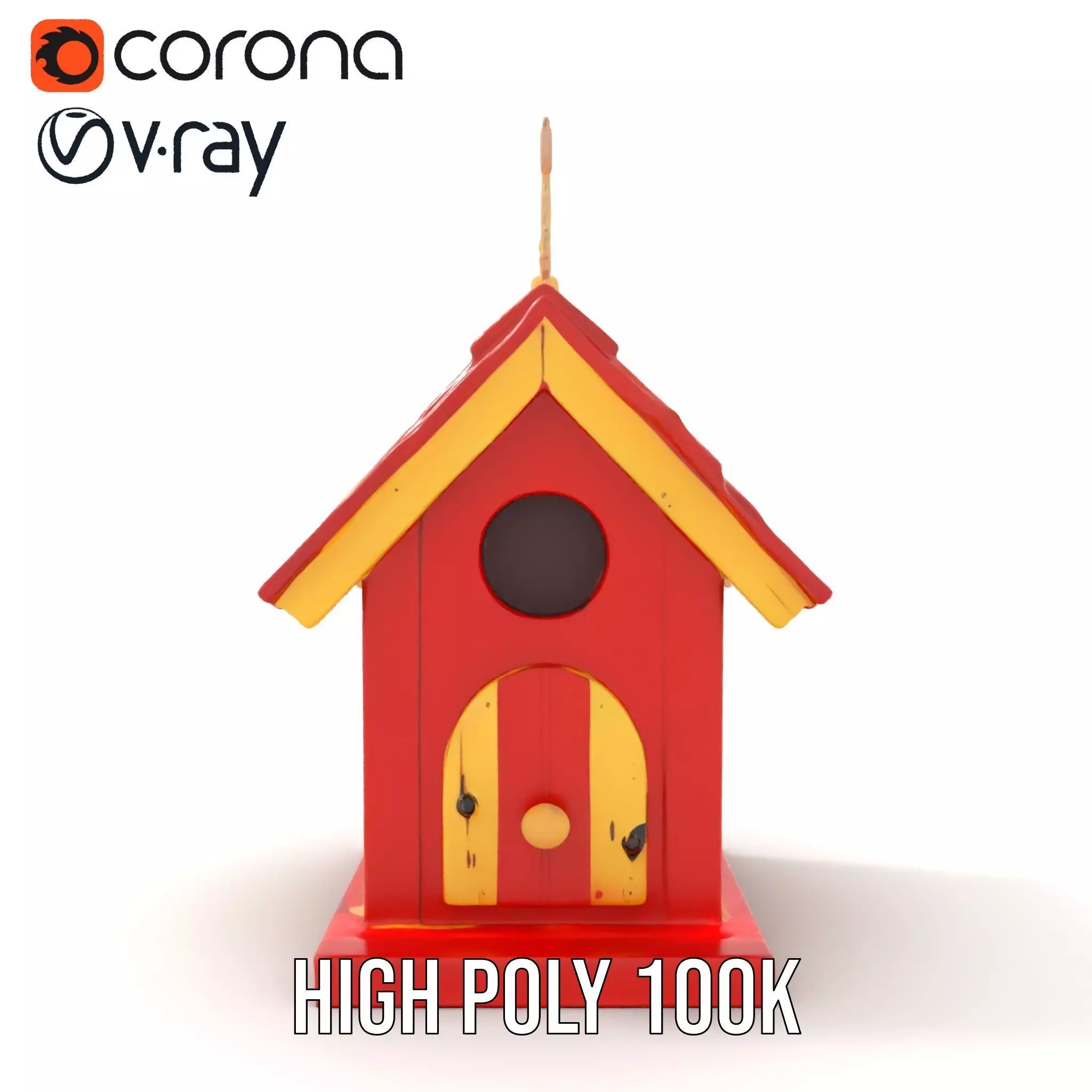 Colorful Birdhouse model pack Low-poly 3D model_17