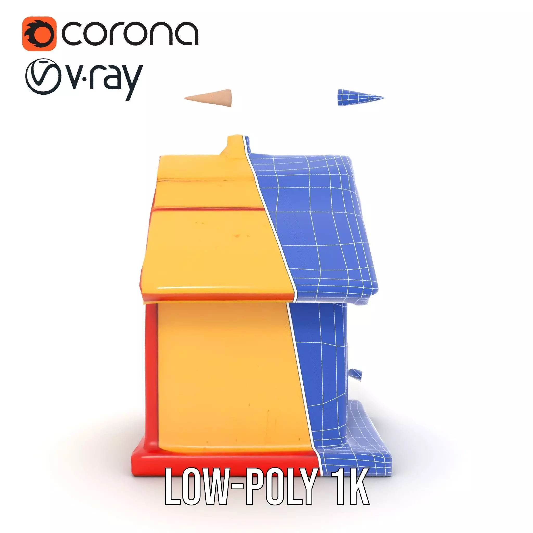 Colorful Birdhouse model pack Low-poly 3D model_31