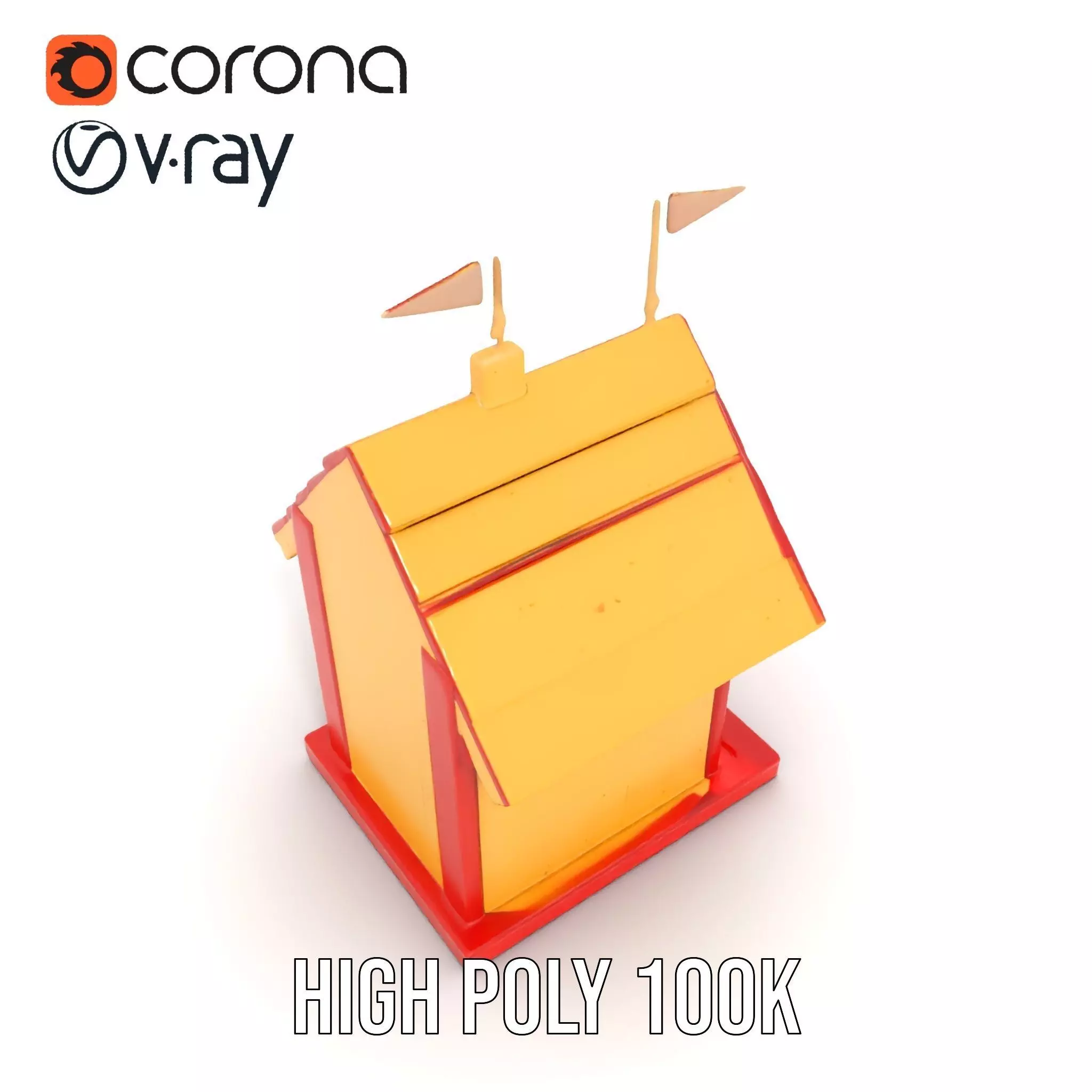 Colorful Birdhouse model pack Low-poly 3D model_32