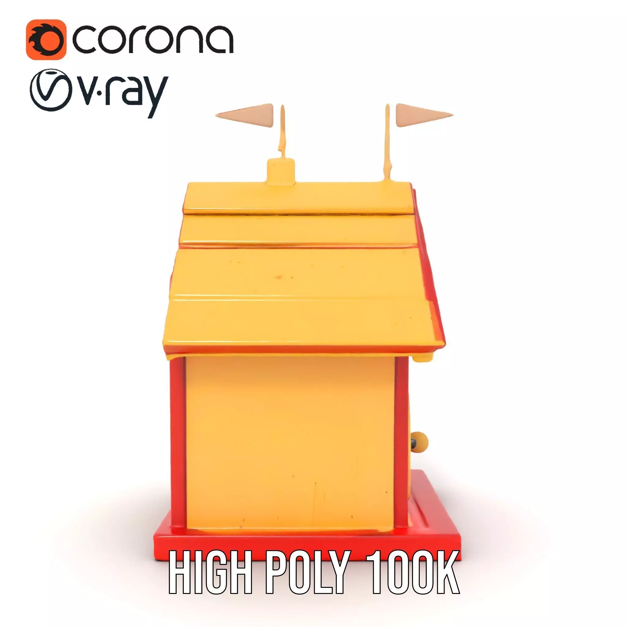 Colorful Birdhouse model pack Low-poly 3D model_29