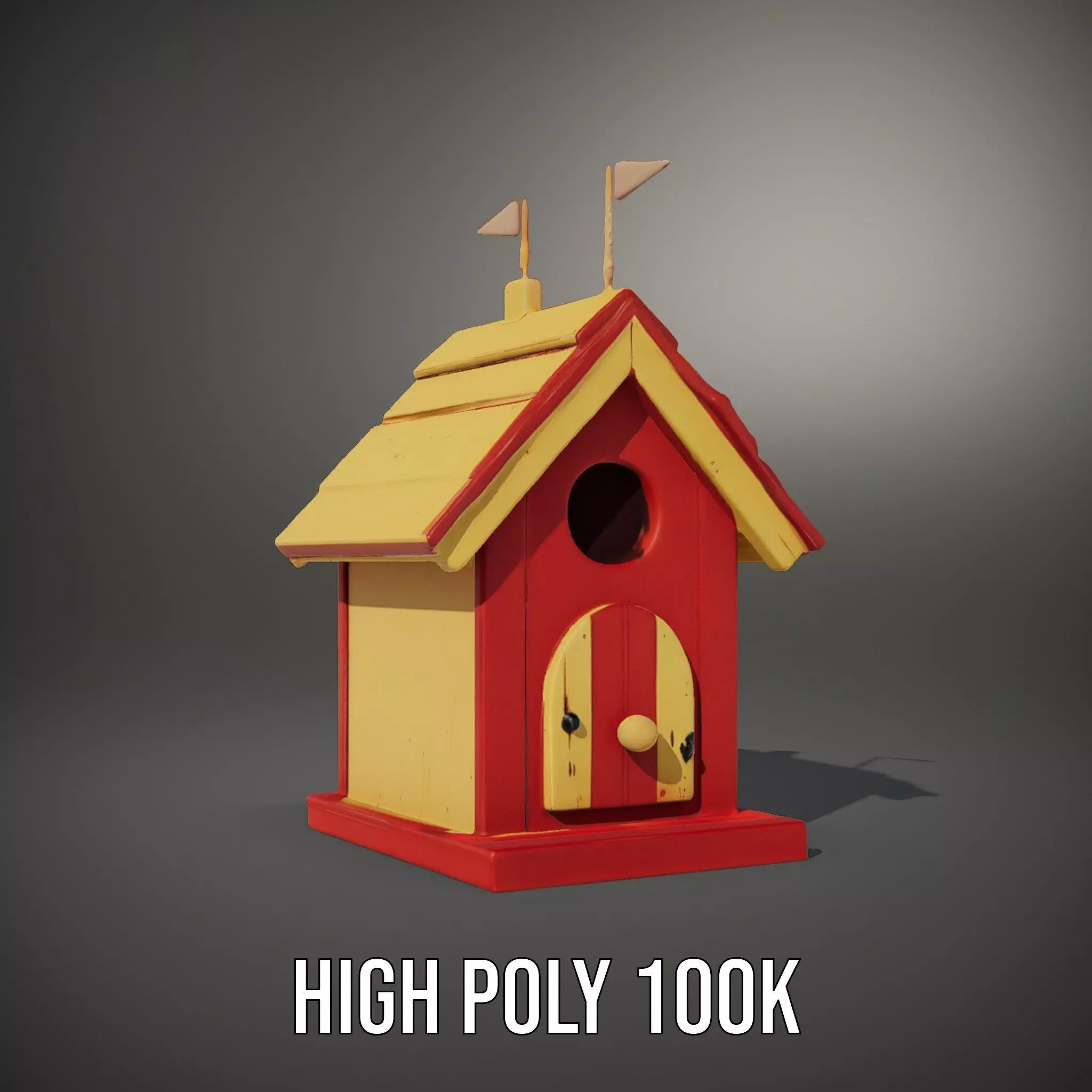 Colorful Birdhouse model pack Low-poly 3D model_8