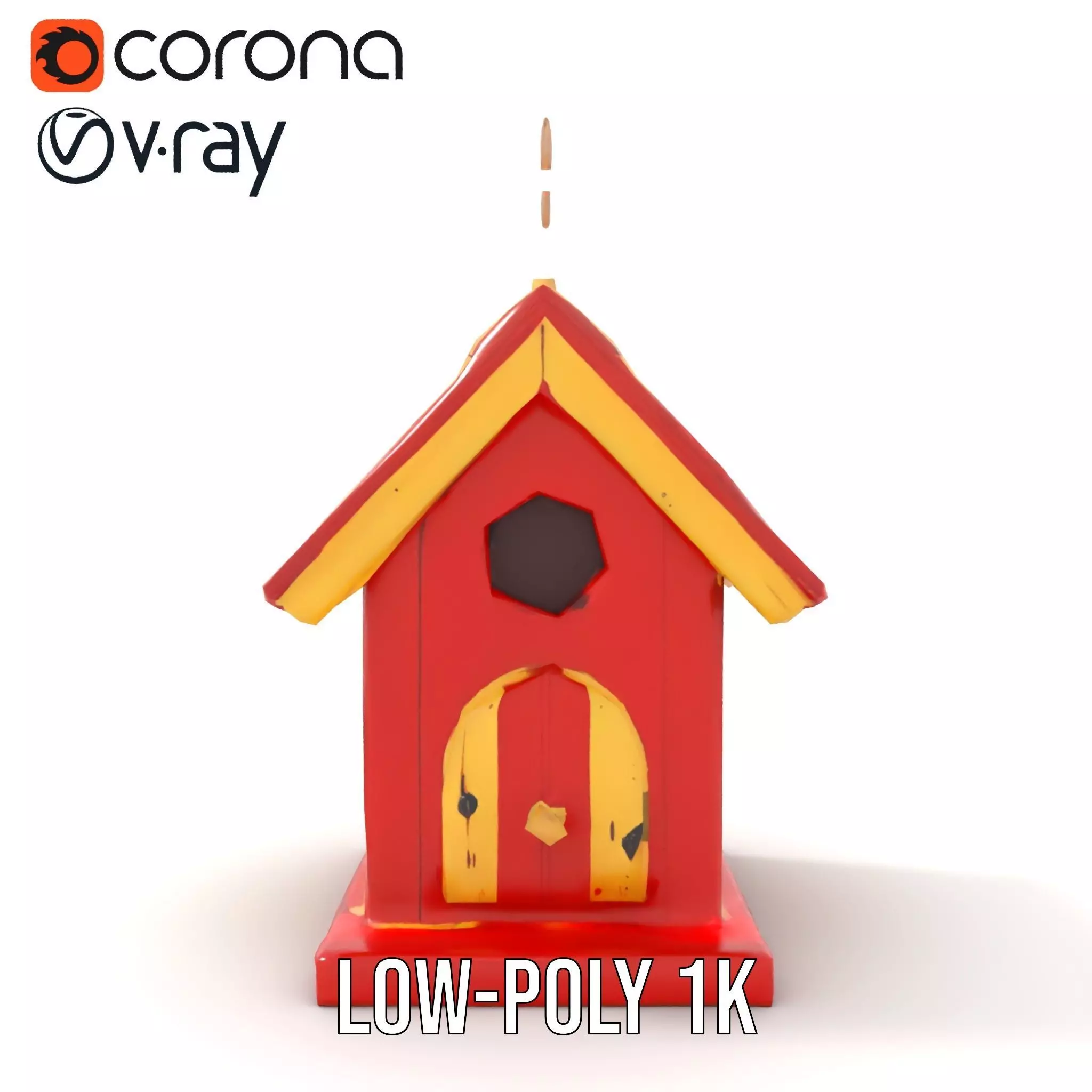 Colorful Birdhouse model pack Low-poly 3D model_19