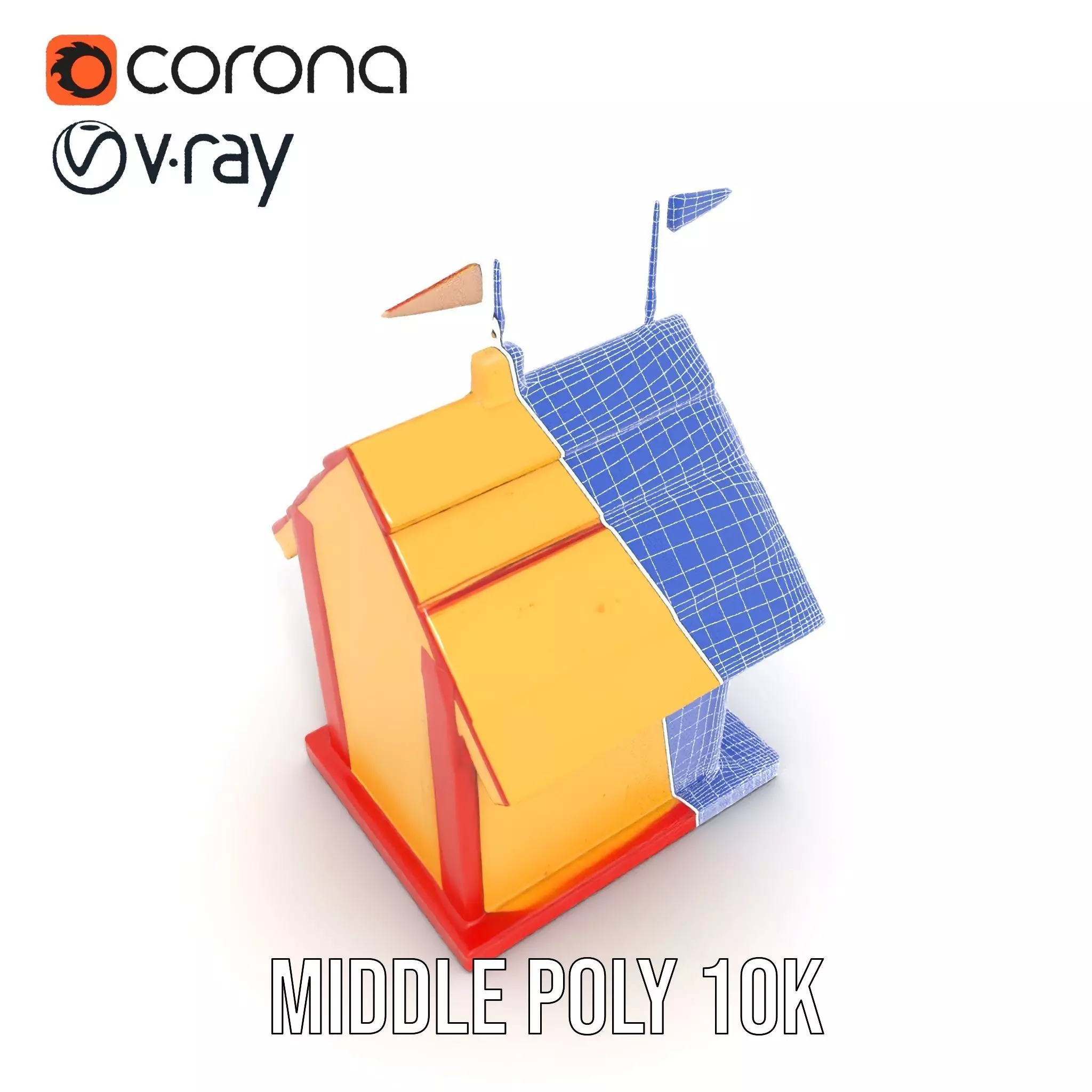 Colorful Birdhouse model pack Low-poly 3D model_15