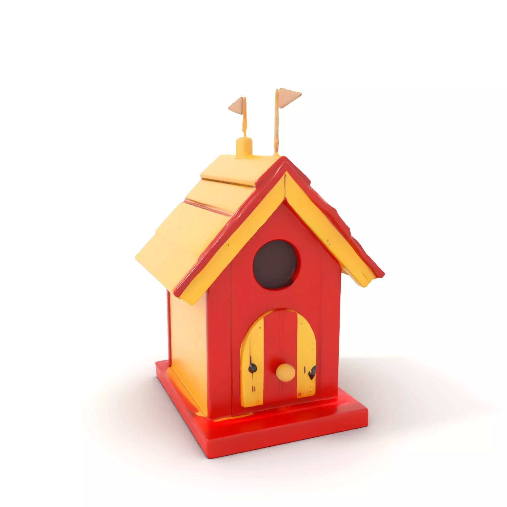 Colorful Birdhouse model pack Low-poly 3D model_0