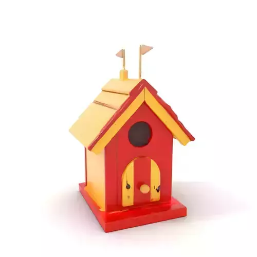 Colorful Birdhouse model pack Low-poly 3D model
