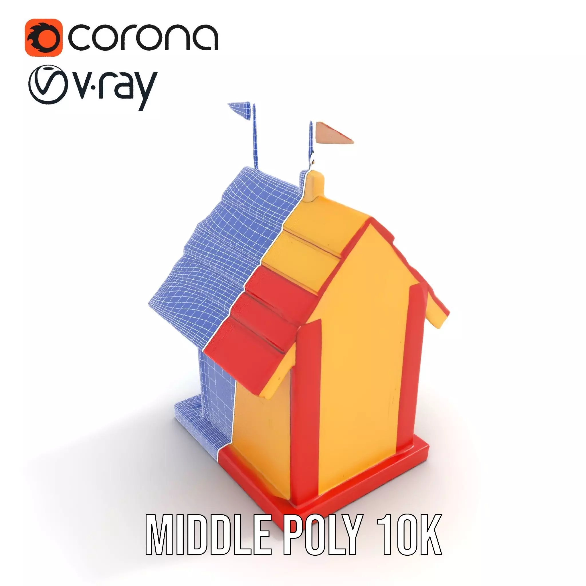 Colorful Birdhouse model pack Low-poly 3D model_13