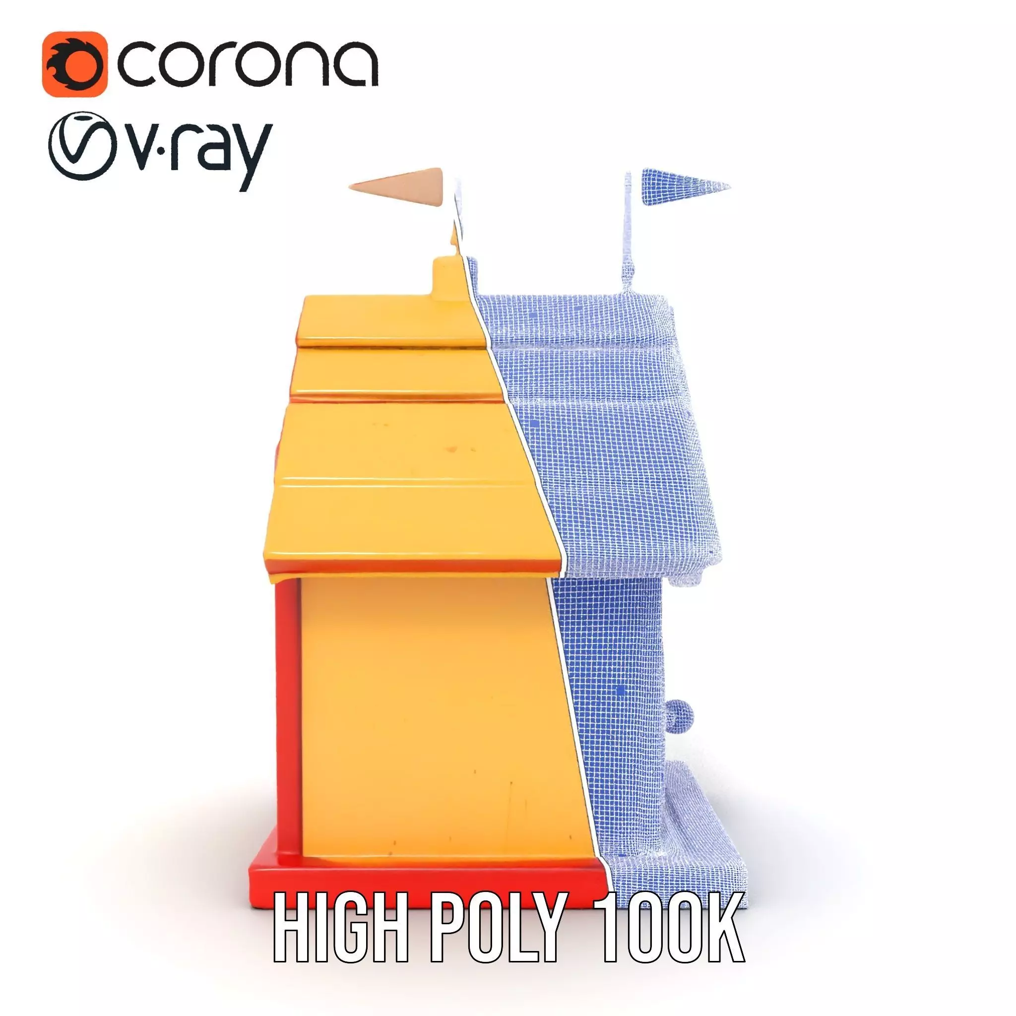 Colorful Birdhouse model pack Low-poly 3D model_33