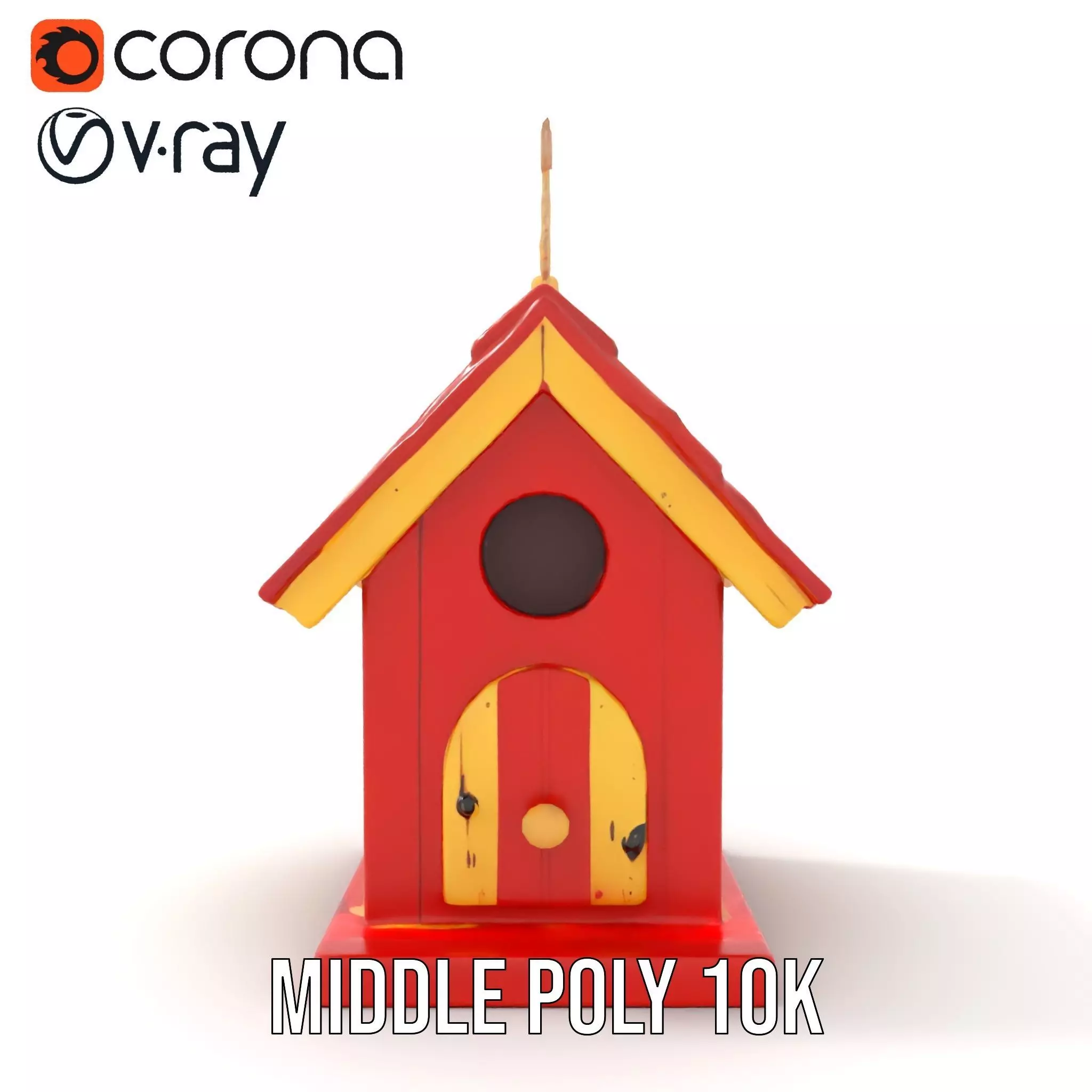 Colorful Birdhouse model pack Low-poly 3D model_6