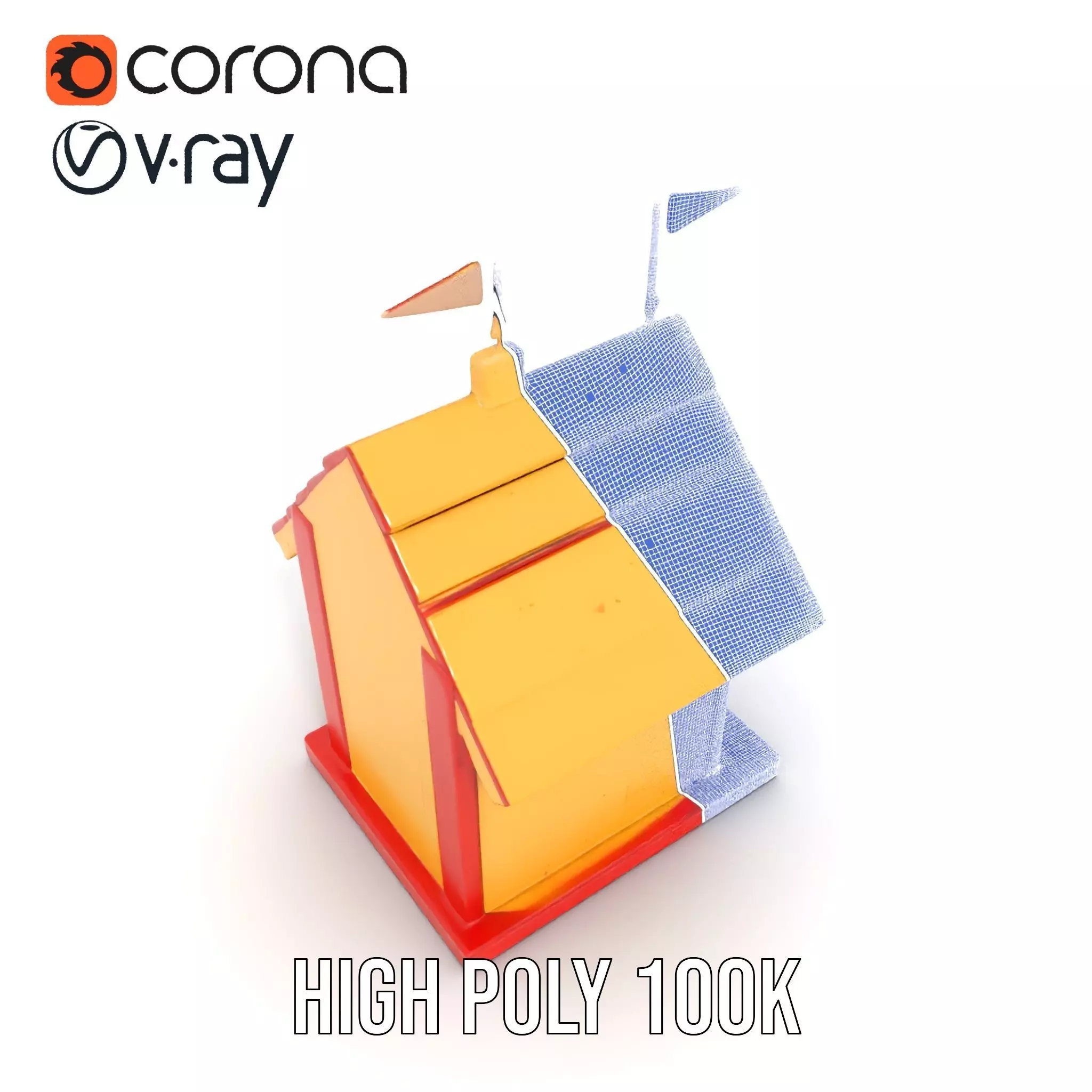 Colorful Birdhouse model pack Low-poly 3D model_20