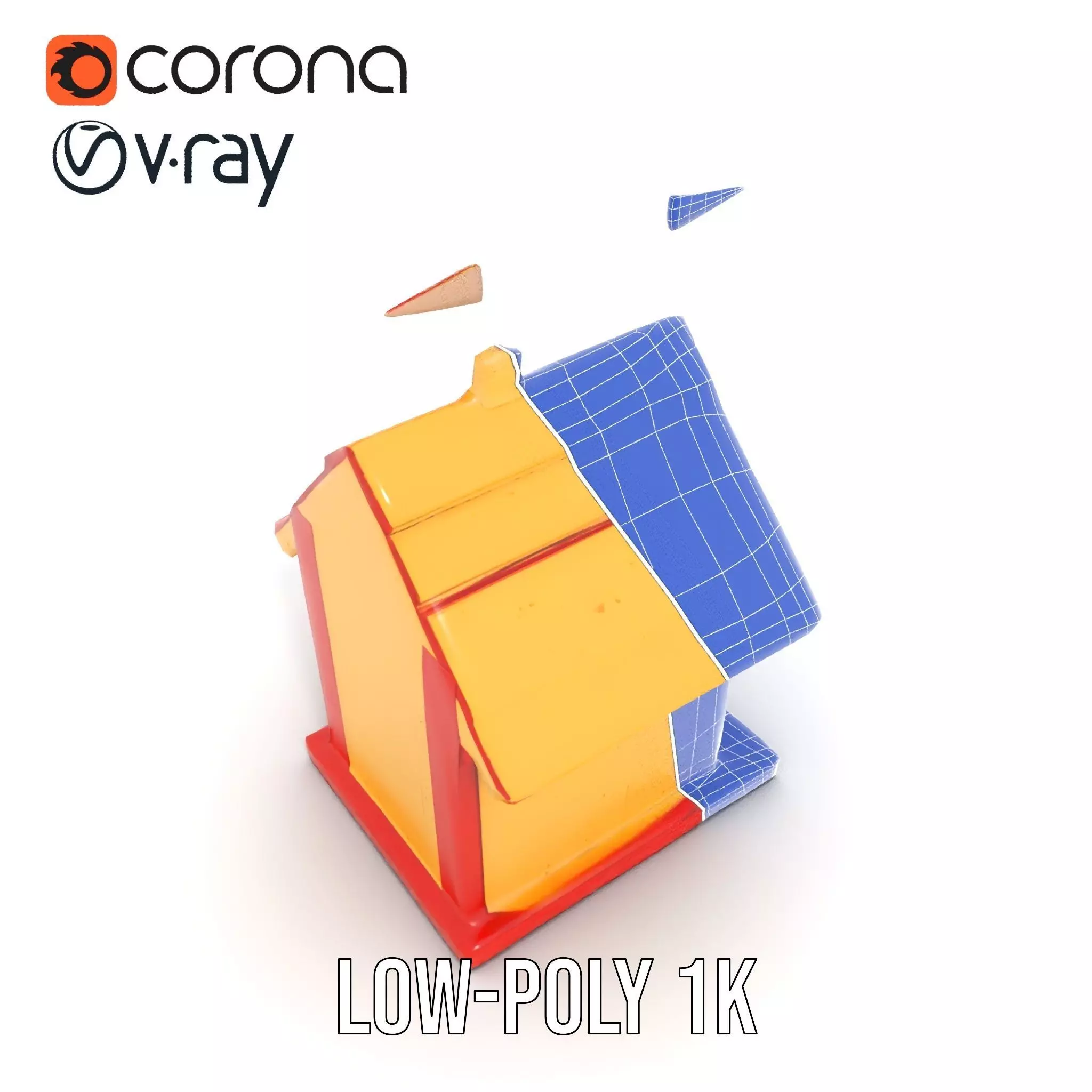 Colorful Birdhouse model pack Low-poly 3D model_28