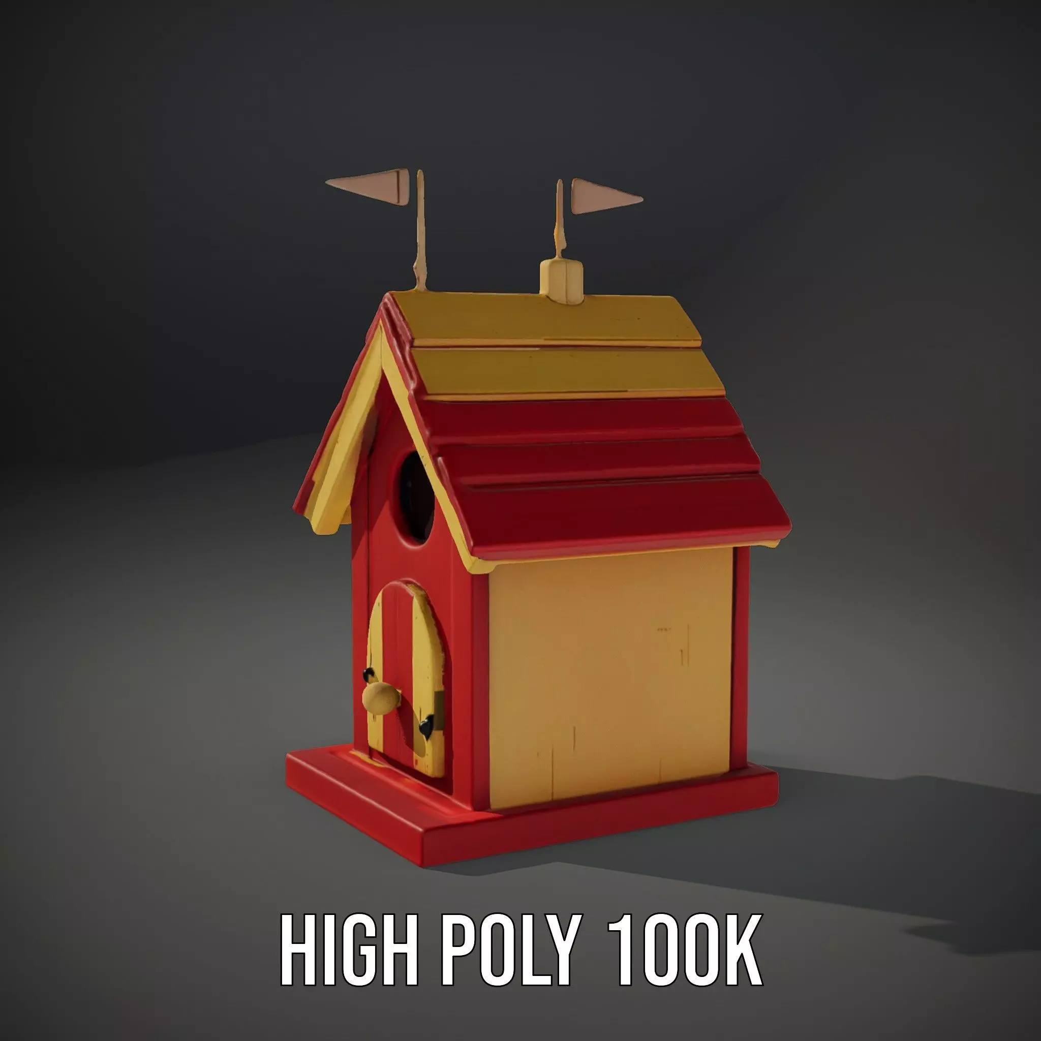 Colorful Birdhouse model pack Low-poly 3D model_10