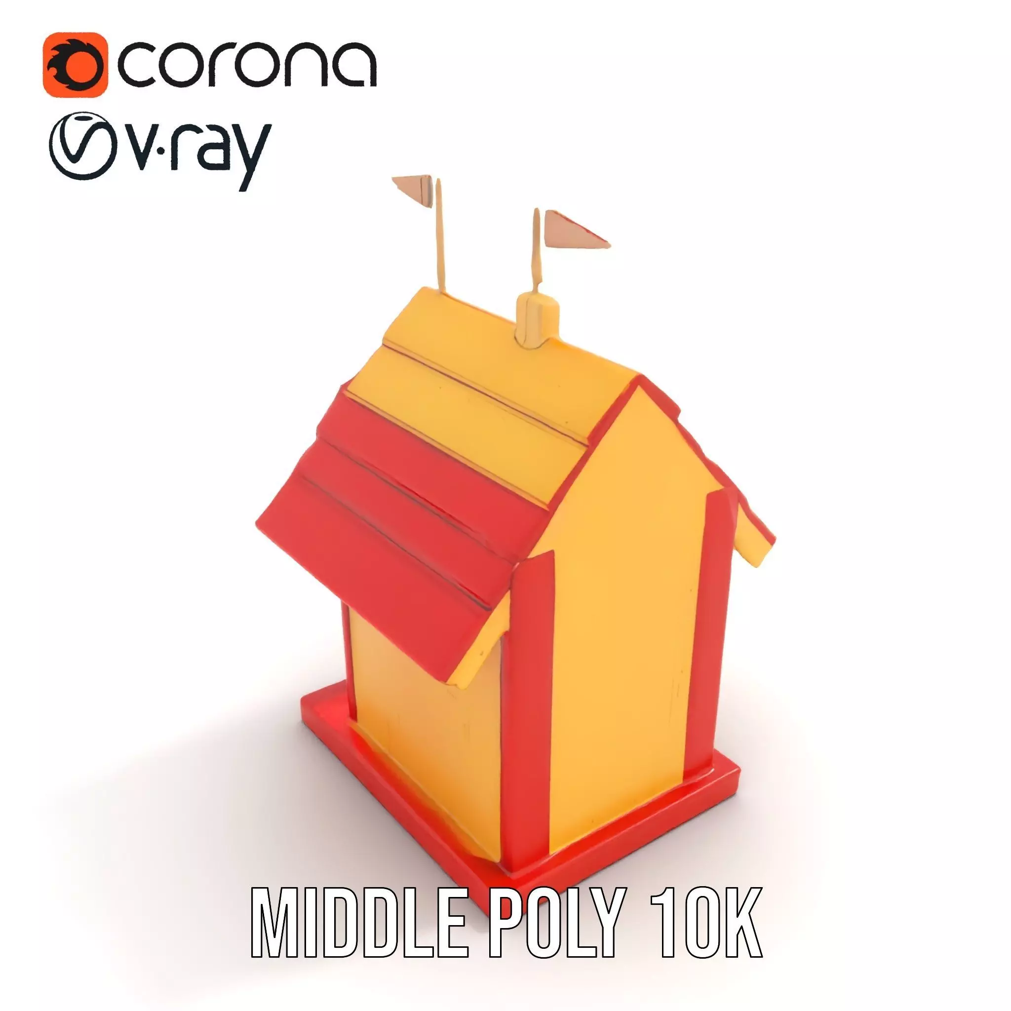 Colorful Birdhouse model pack Low-poly 3D model_5