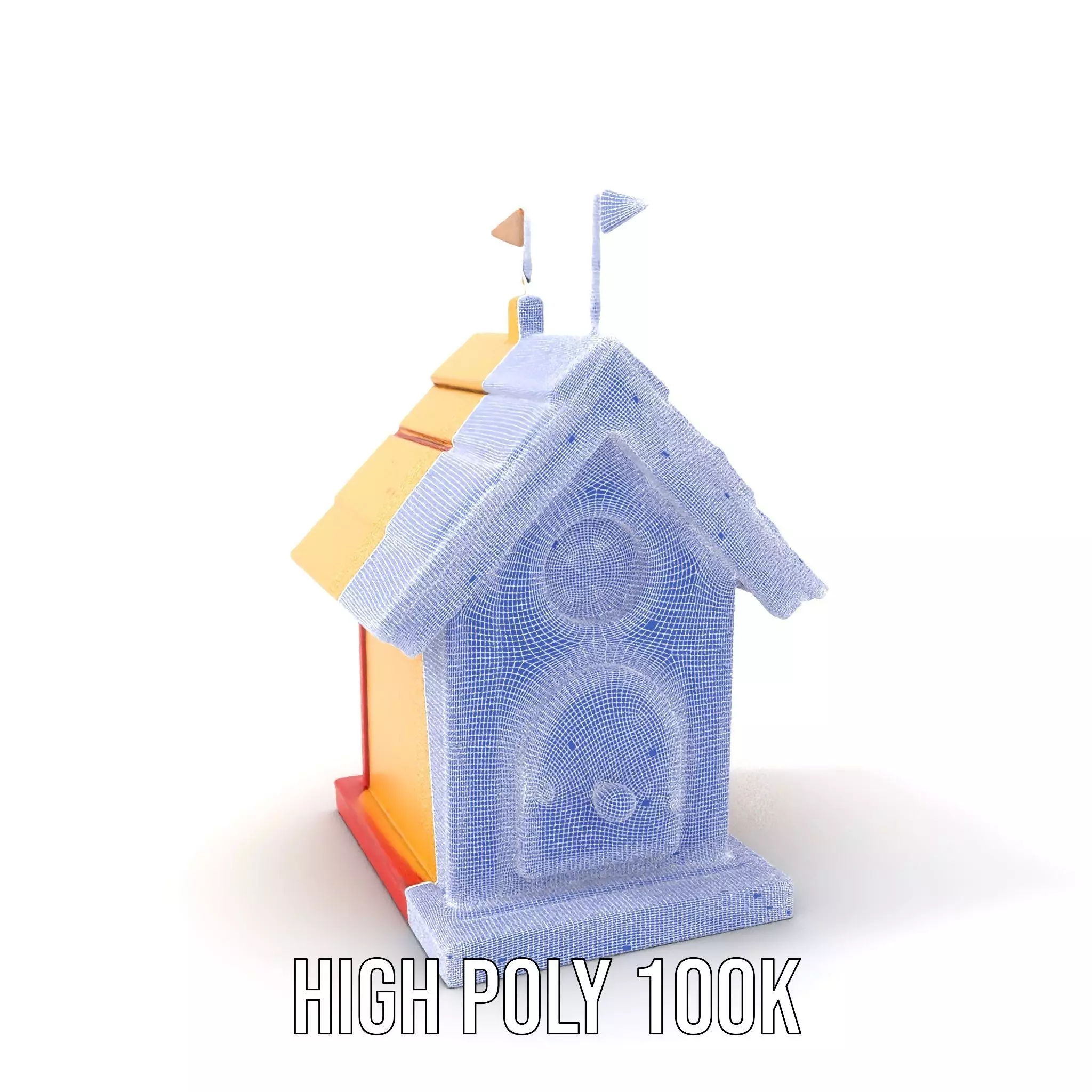 Colorful Birdhouse model pack Low-poly 3D model_4