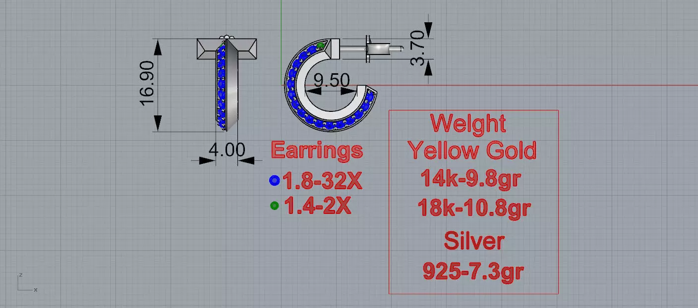 Tiffany  Earrings 3D print model_3