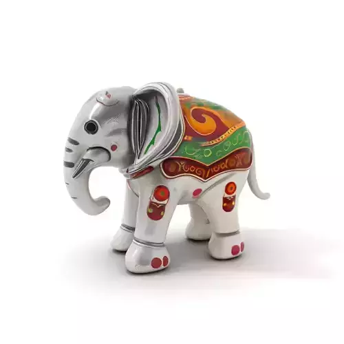 Silver Elephant Decor model pack Low-poly 3D model
