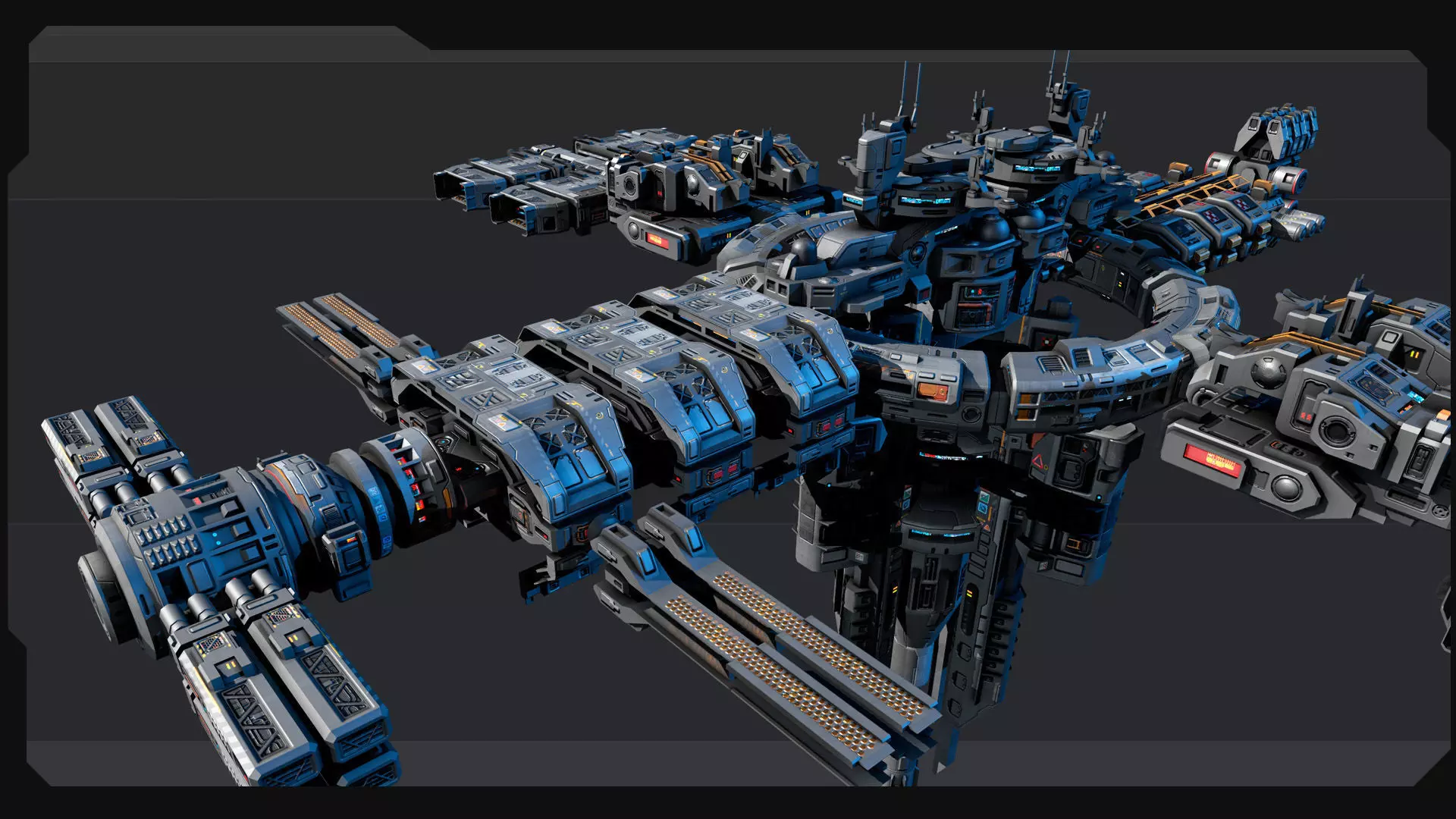 MODULAR Space Station - MS2  Low-poly 3D model_7