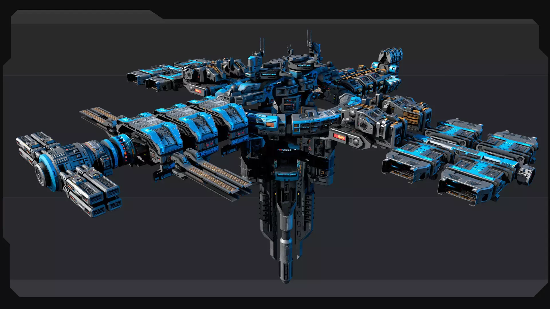 MODULAR Space Station - MS2  Low-poly 3D model_3