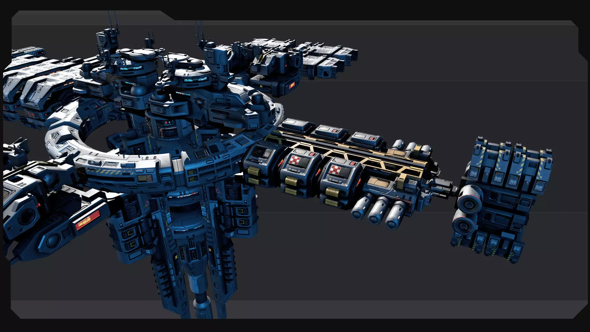 MODULAR Space Station - MS2  Low-poly 3D model_8