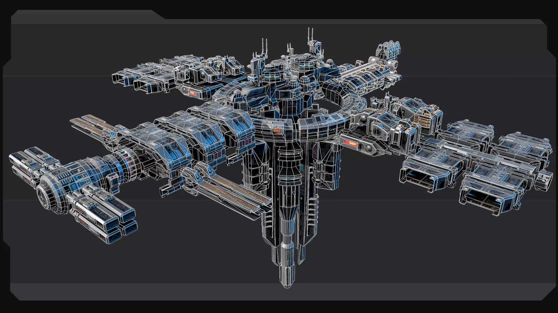 MODULAR Space Station - MS2  Low-poly 3D model_11