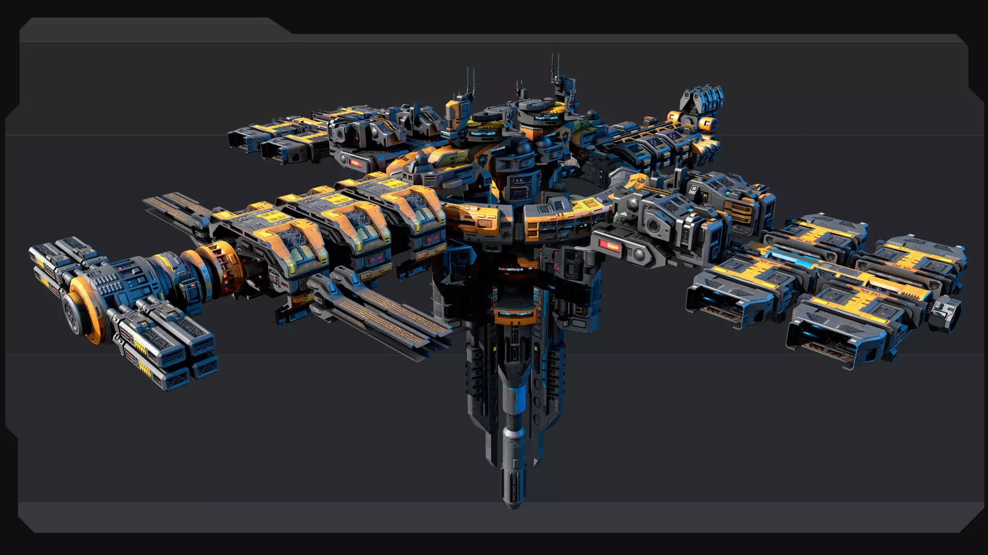 MODULAR Space Station - MS2  Low-poly 3D model_5